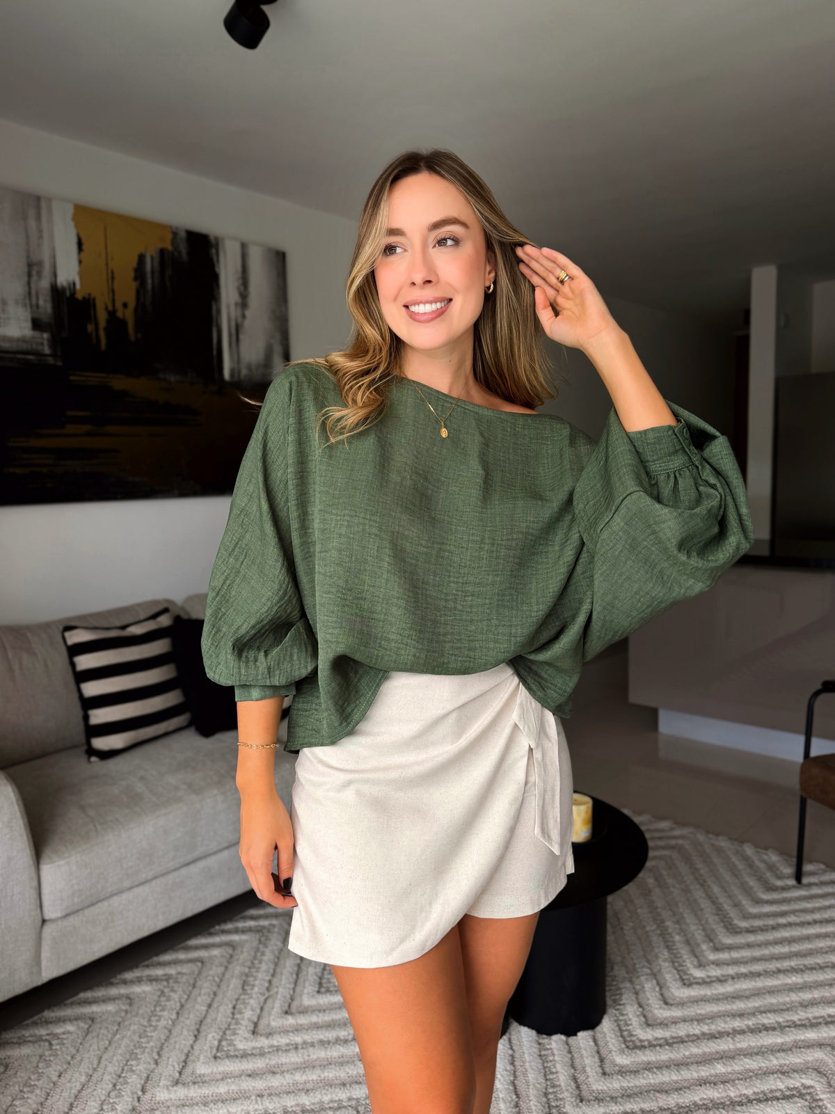 BLUSA MARSELLA VERDE OLIVA