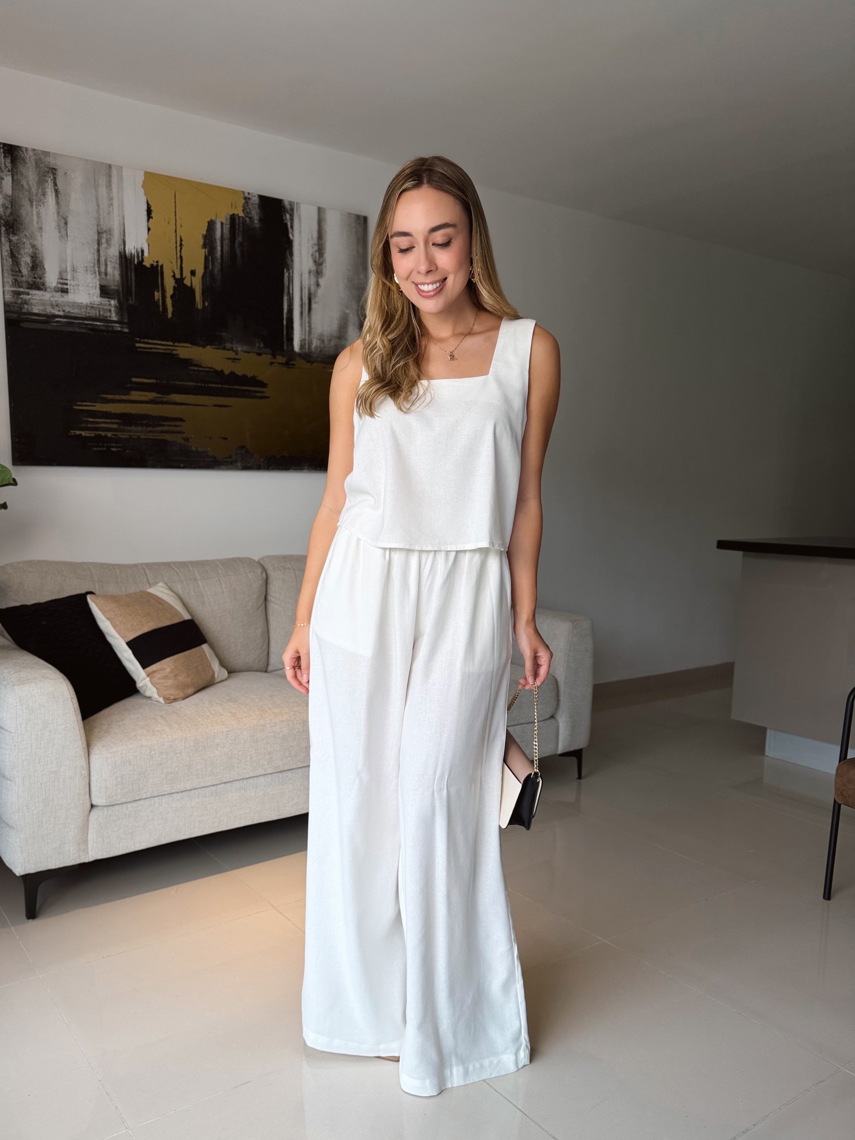 SET MILAN UNICOLOR BLANCO HUESO