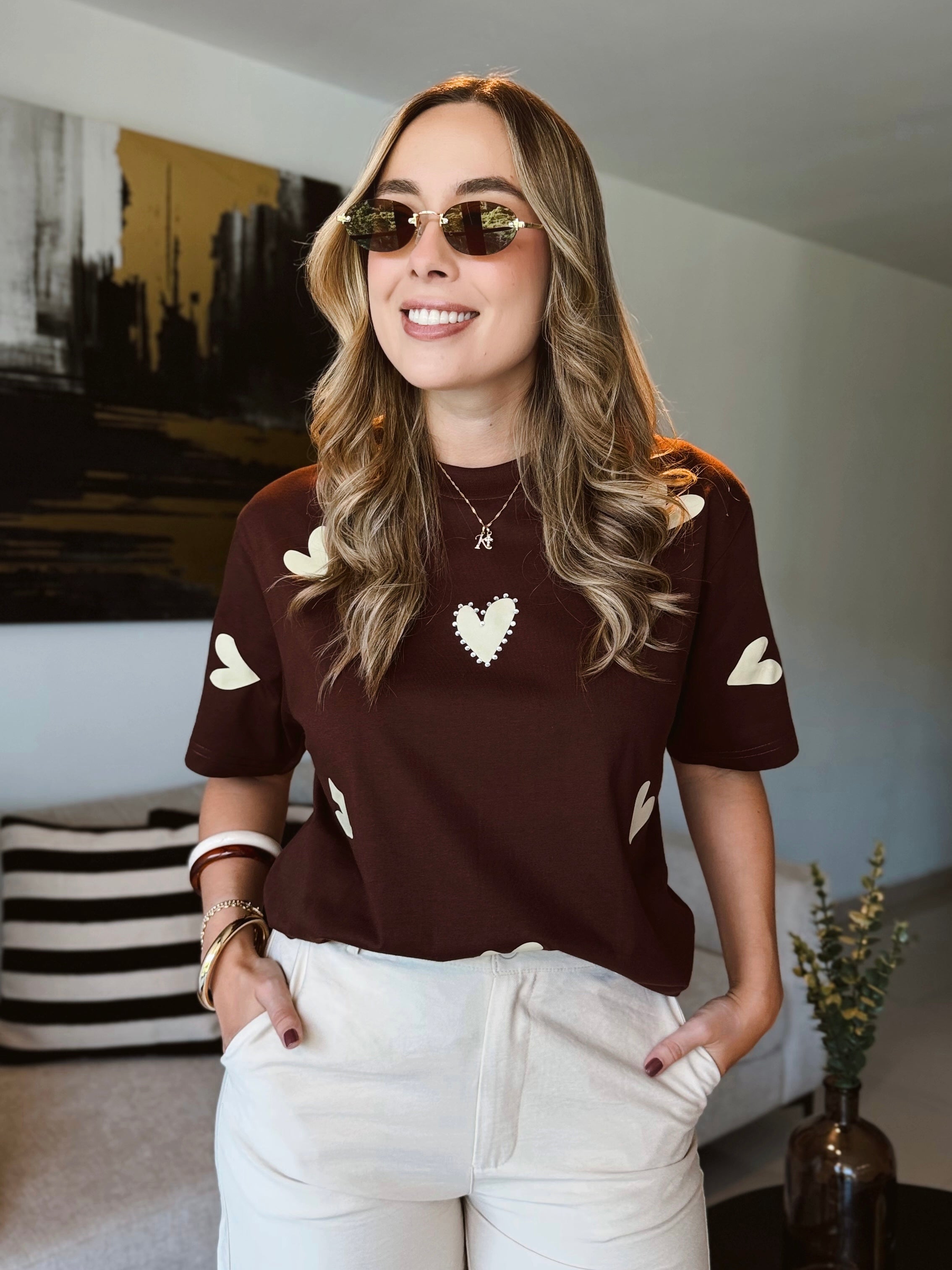 CAMISETA CAFÉ CORAZÓN