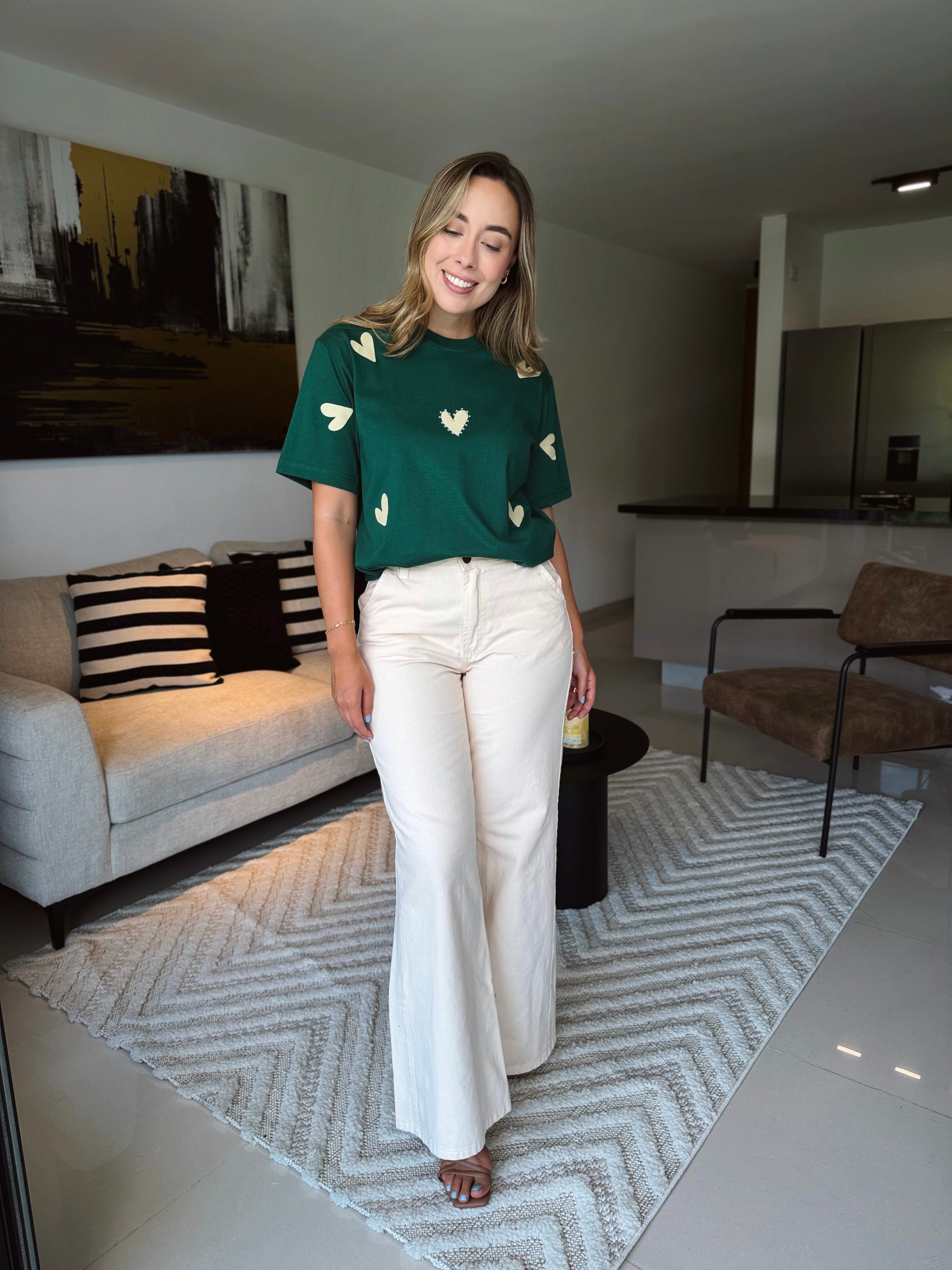 CAMISETA VERDE CORAZÓN