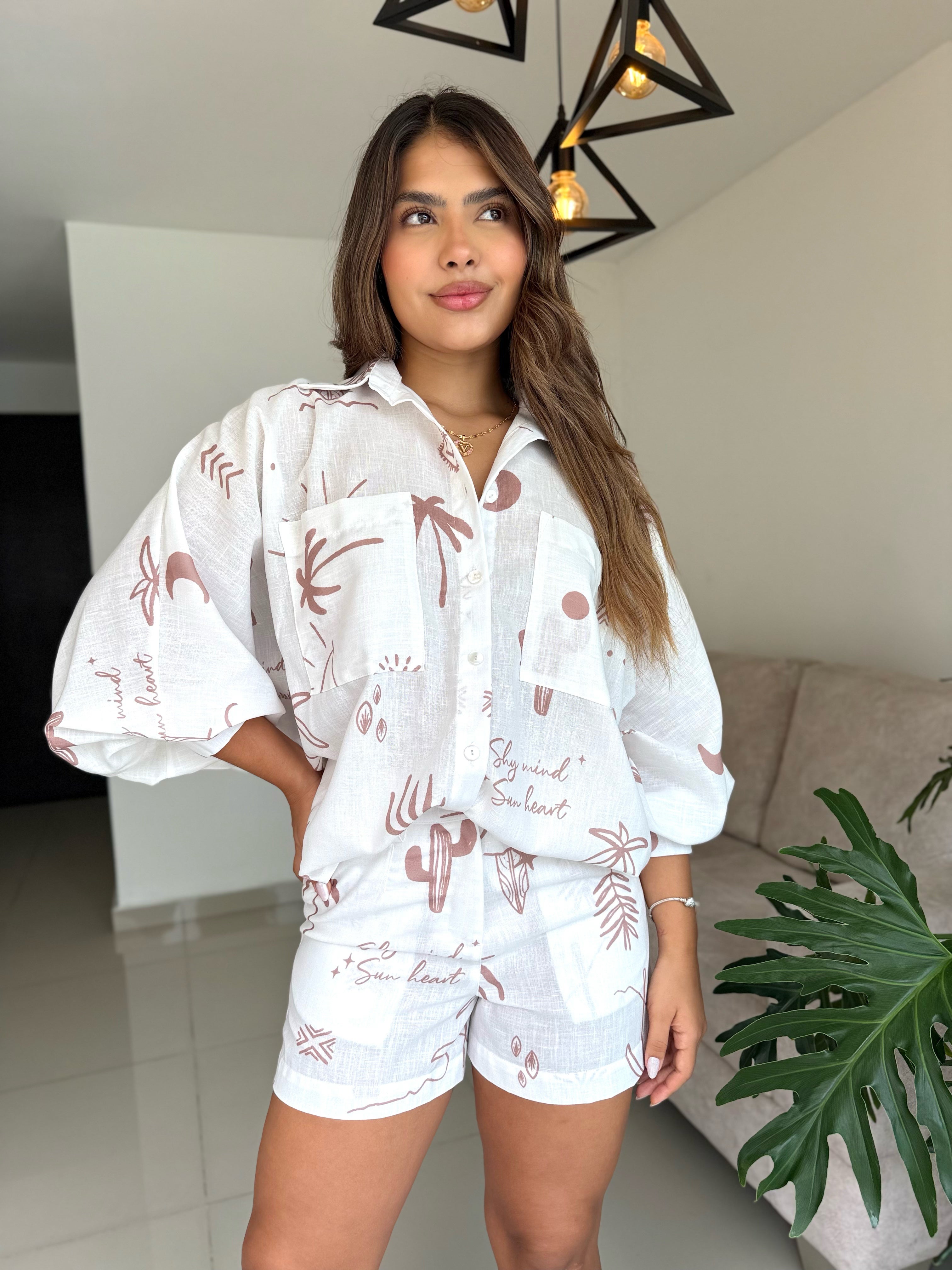 SET BALINO PRINT BLANCO-BEIGE