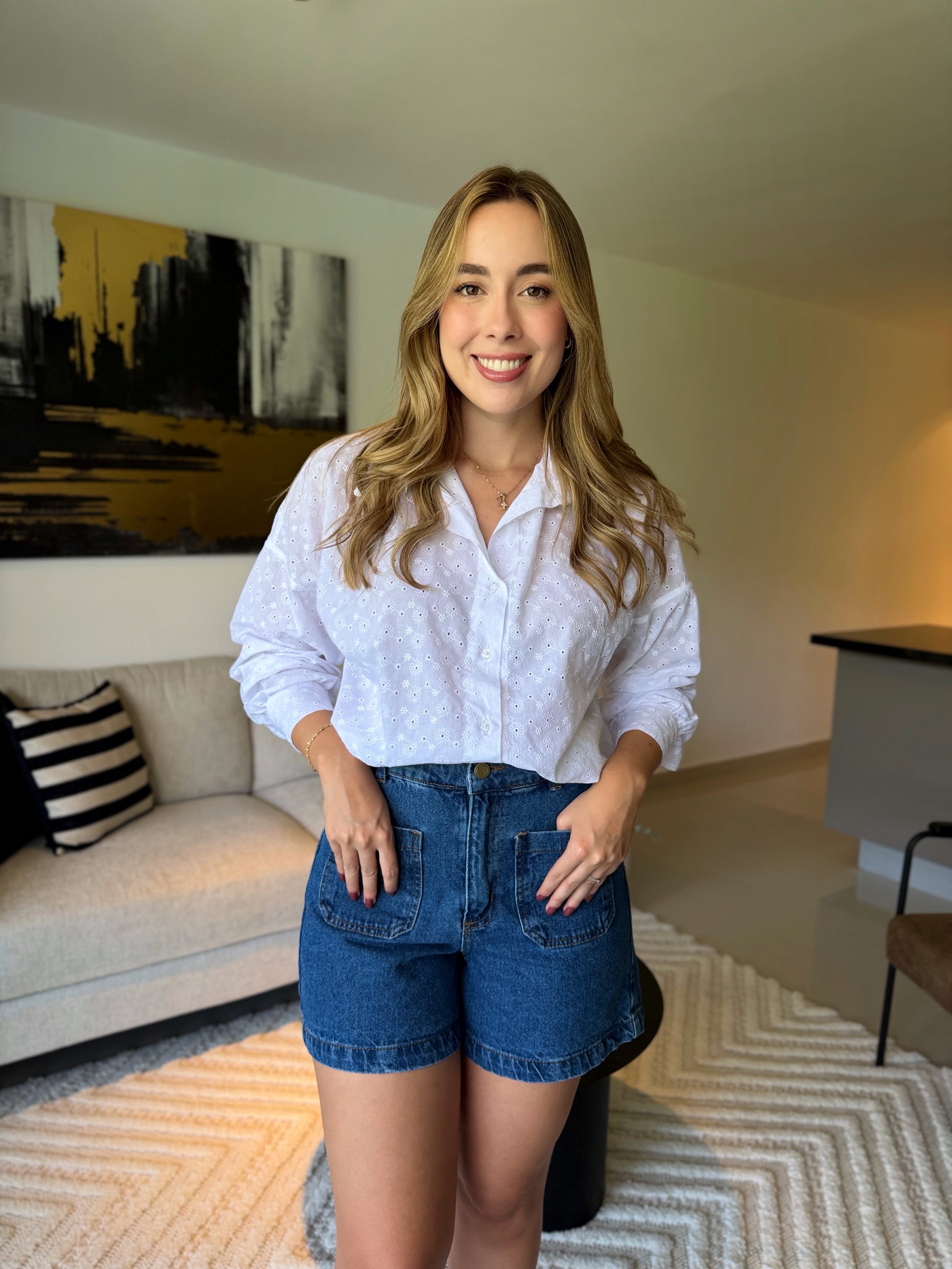 BLUSA PALERMO OJALILLO PEQUEÑO BLANCO