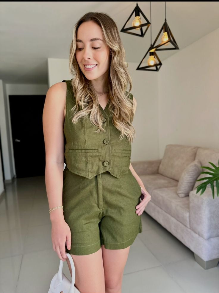 CHALECO MERCEDES VERDE OSCURO