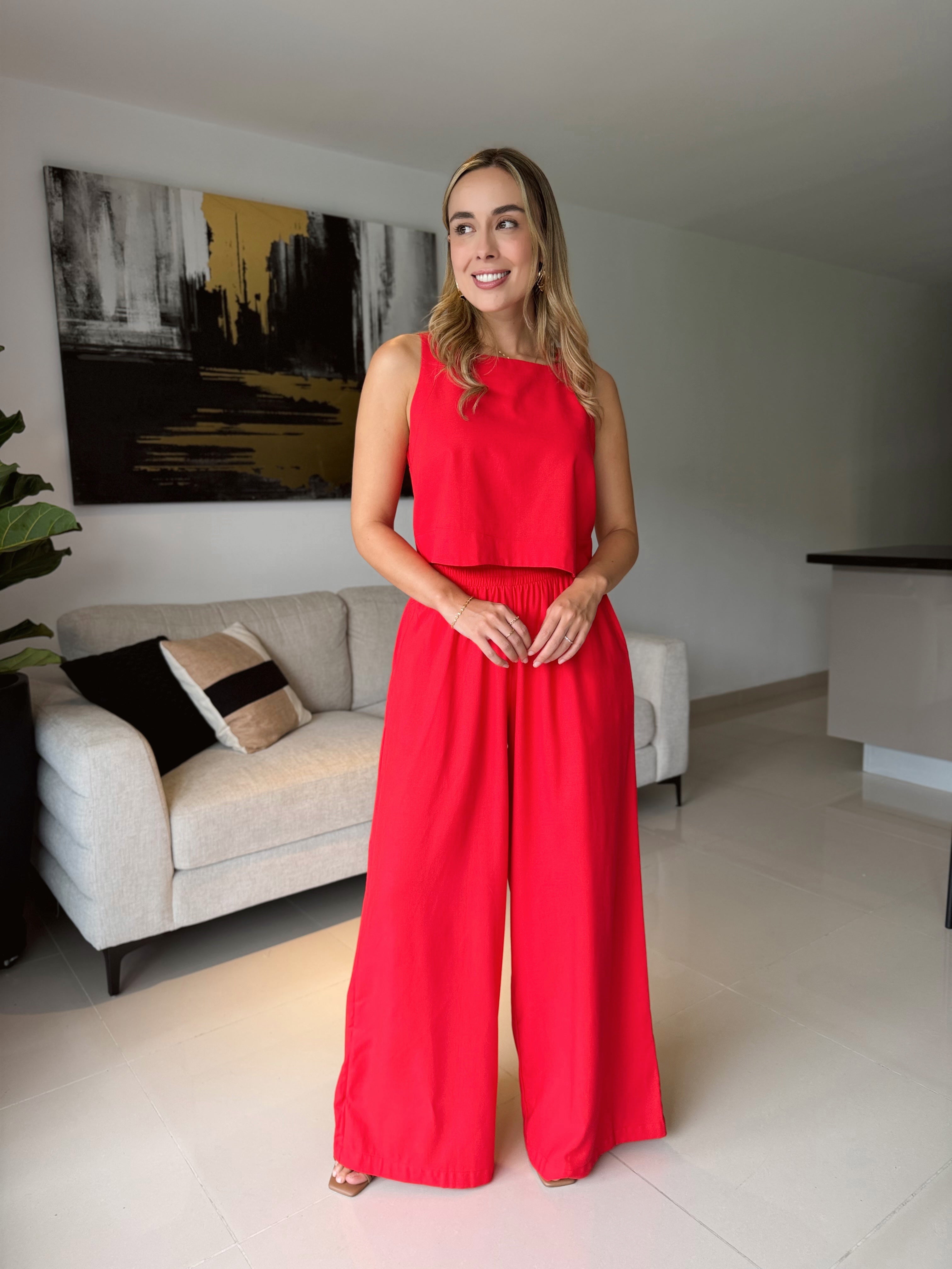 SET AMALFI UNICOLOR ROJO