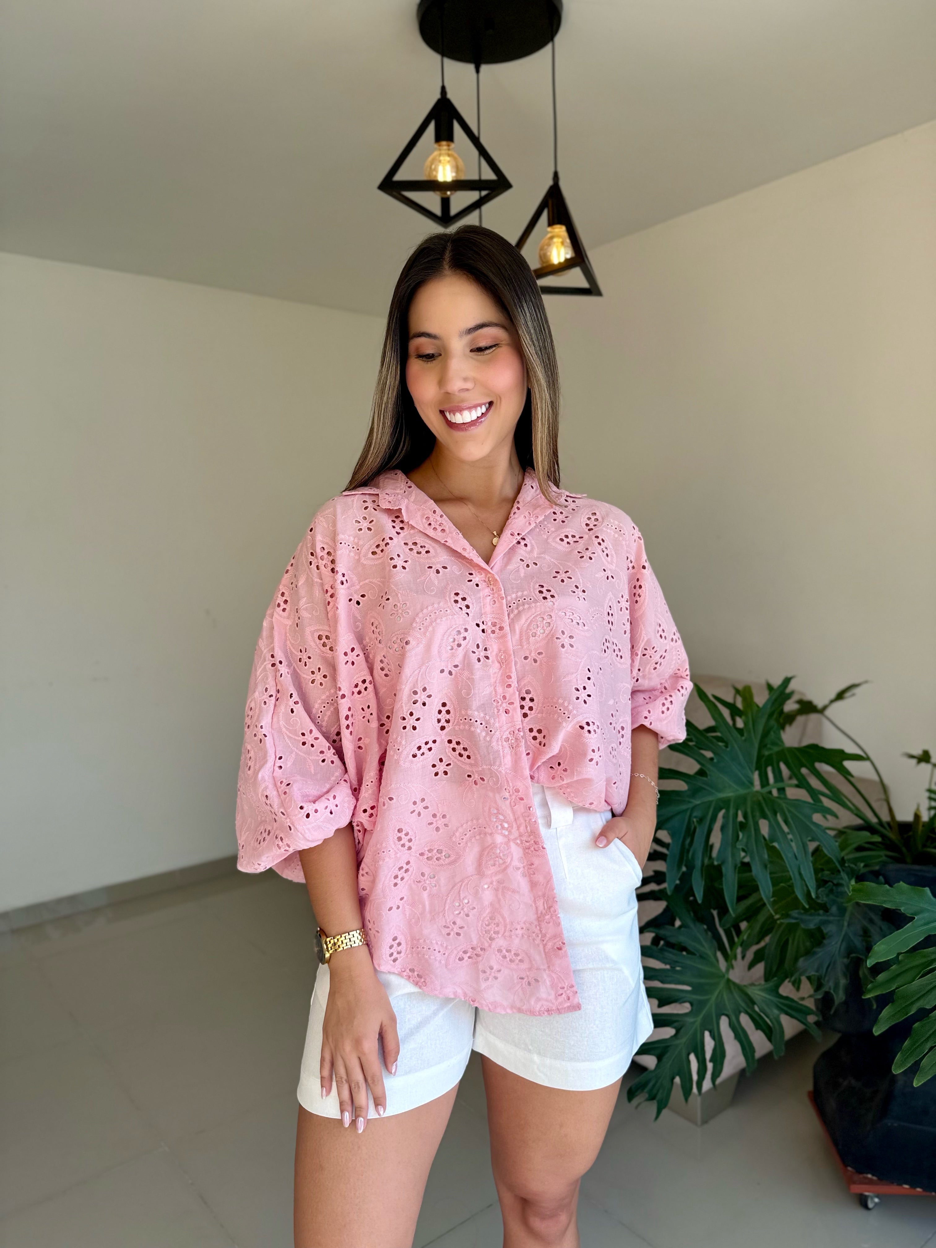 BLUSA GEORGINA OJALILLO ROSA