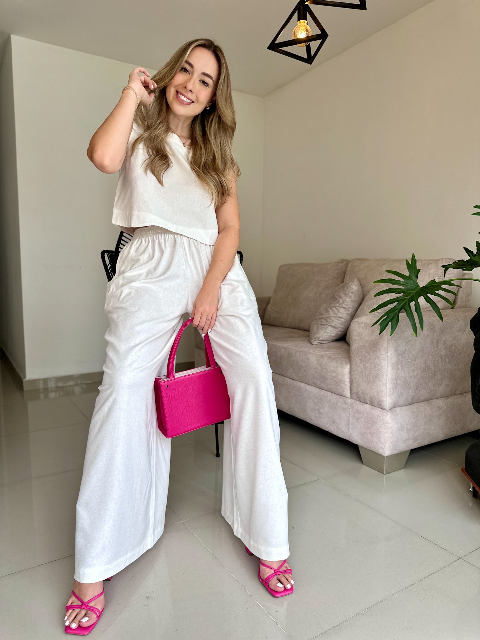 SET AMALFI UNICOLOR BLANCO HUESO