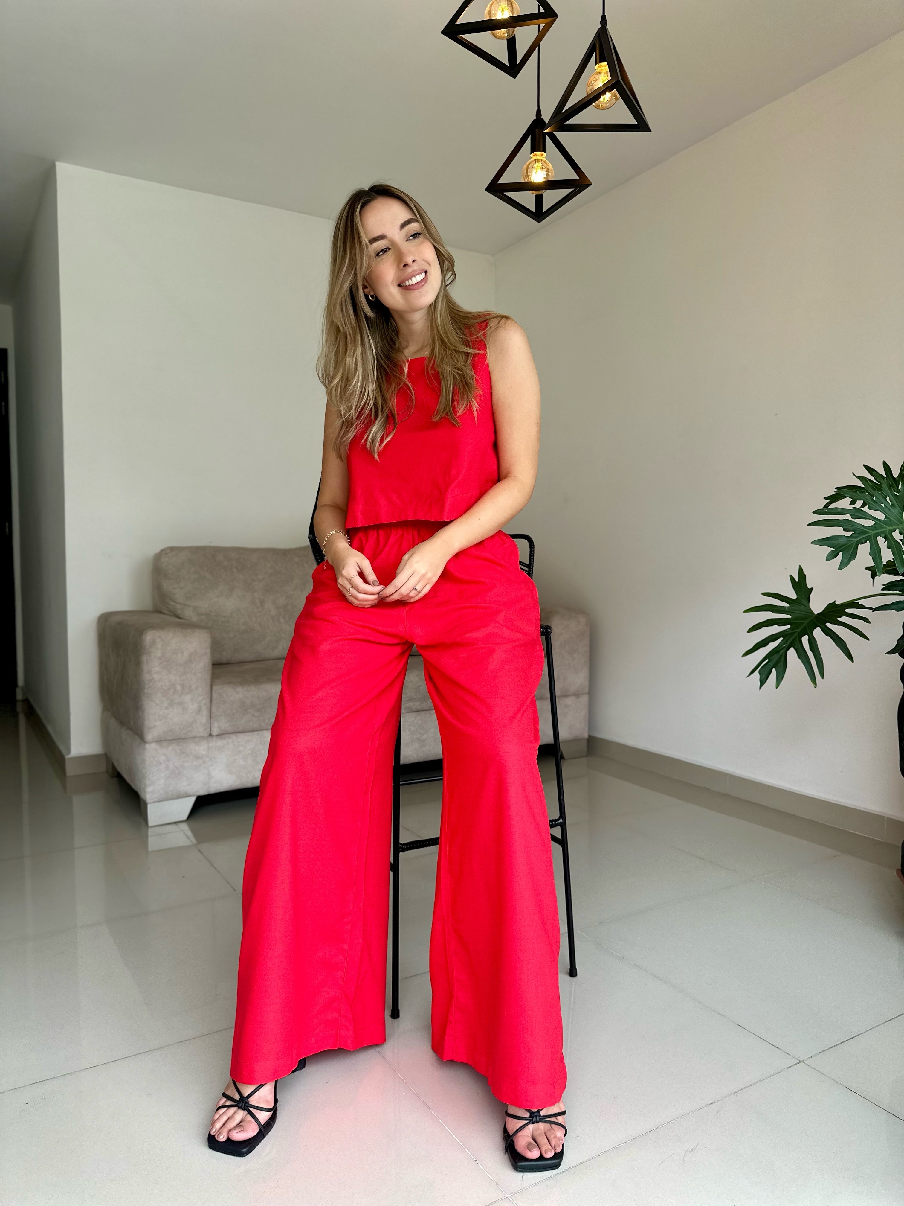 SET AMALFI UNICOLOR ROJO