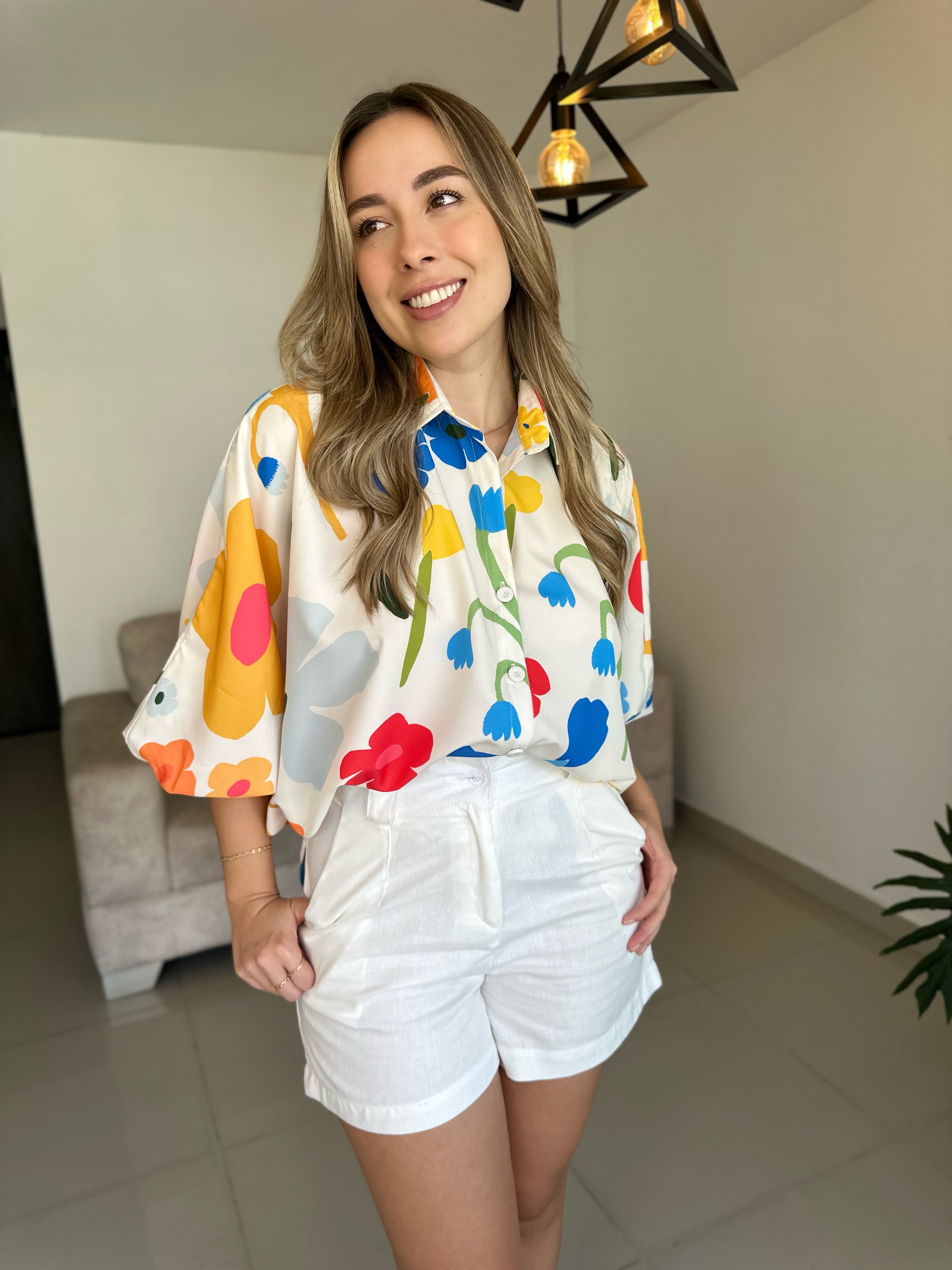 BLUSA MARTINA PRINT FLOR AMARILLA