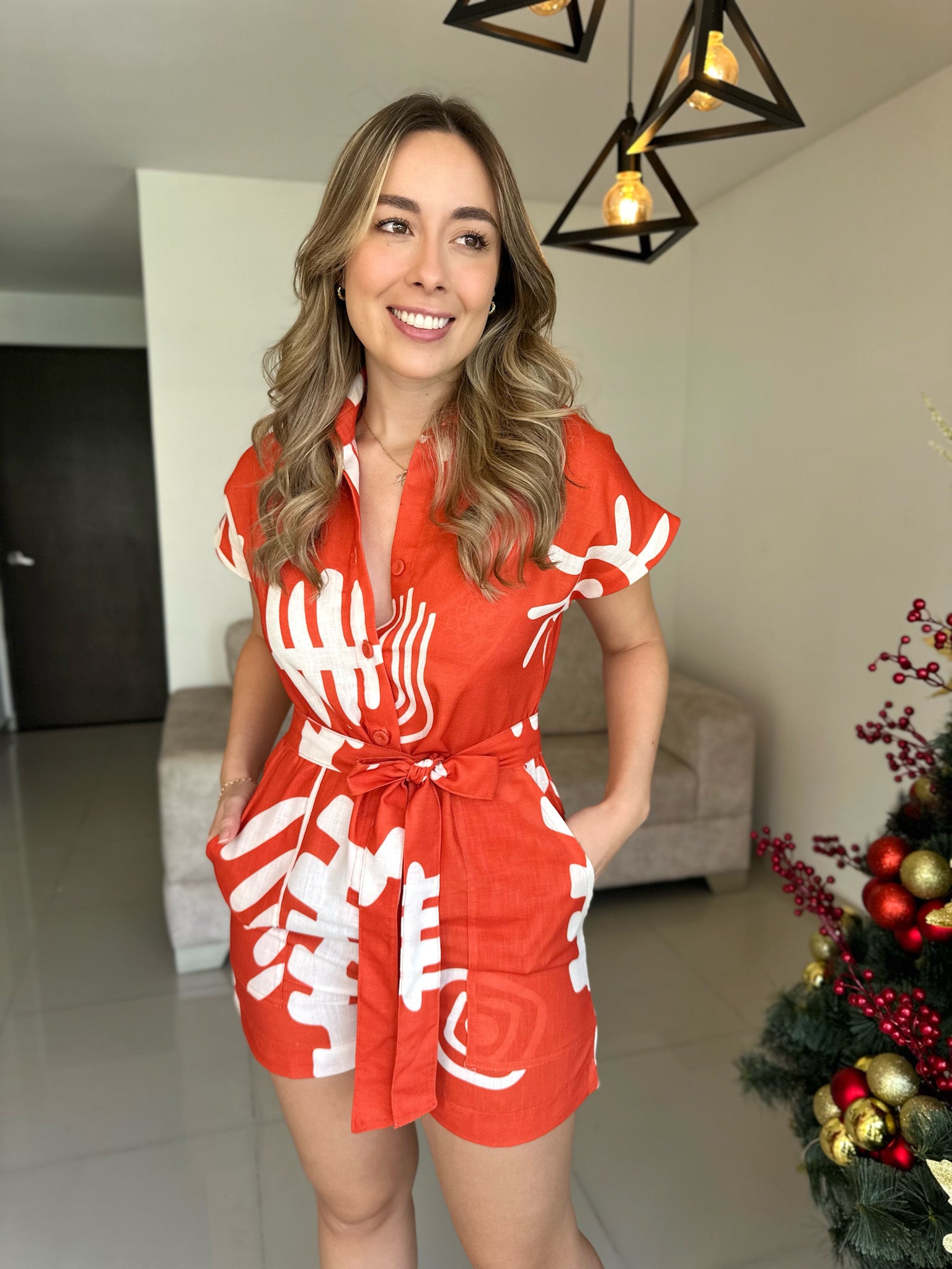 ENTERIZO CAIRO PRINT NARANJA