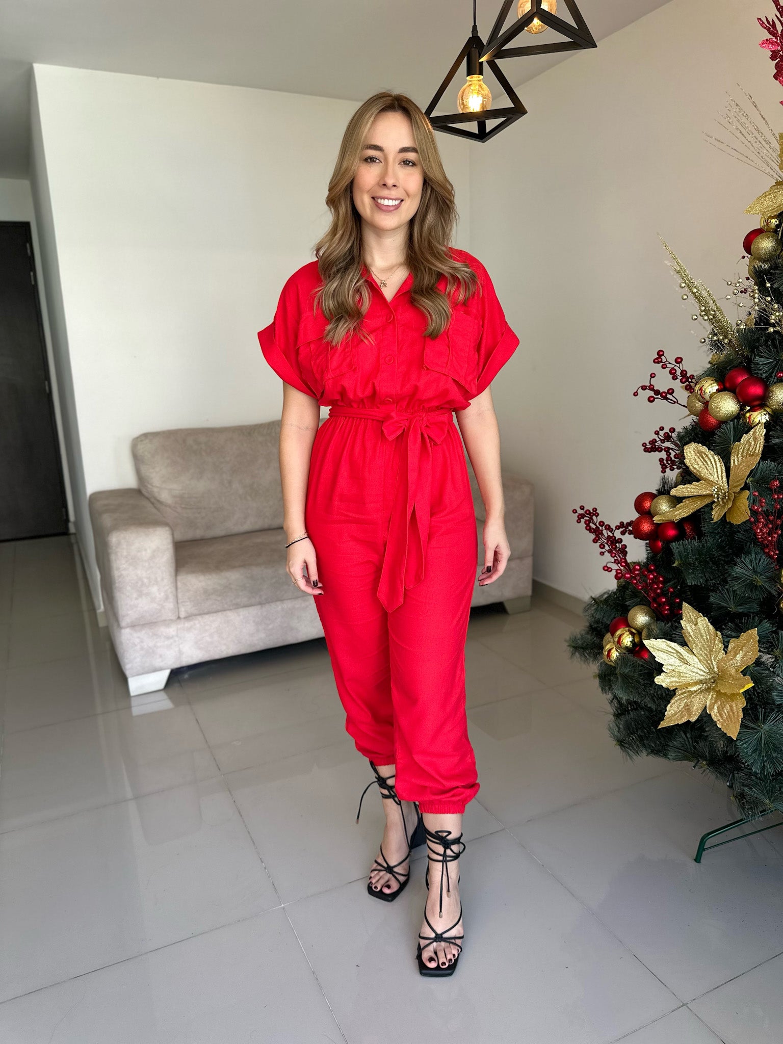 ENTERIZO ÁMBAR LINO ROJO