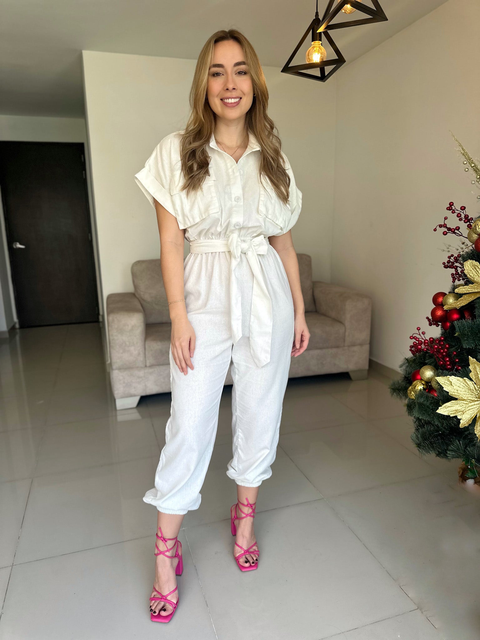 ENTERIZO ÁMBAR LINO BLANCO