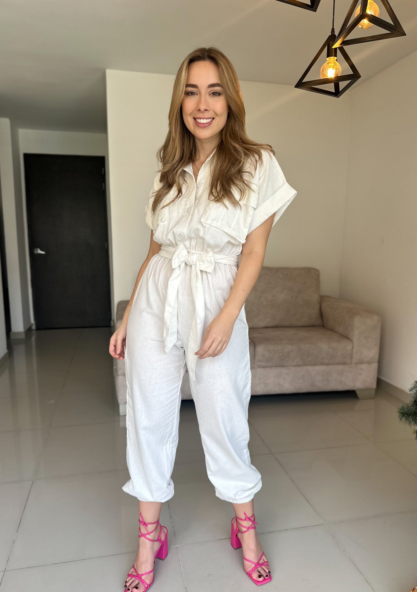 ENTERIZO ÁMBAR LINO BLANCO