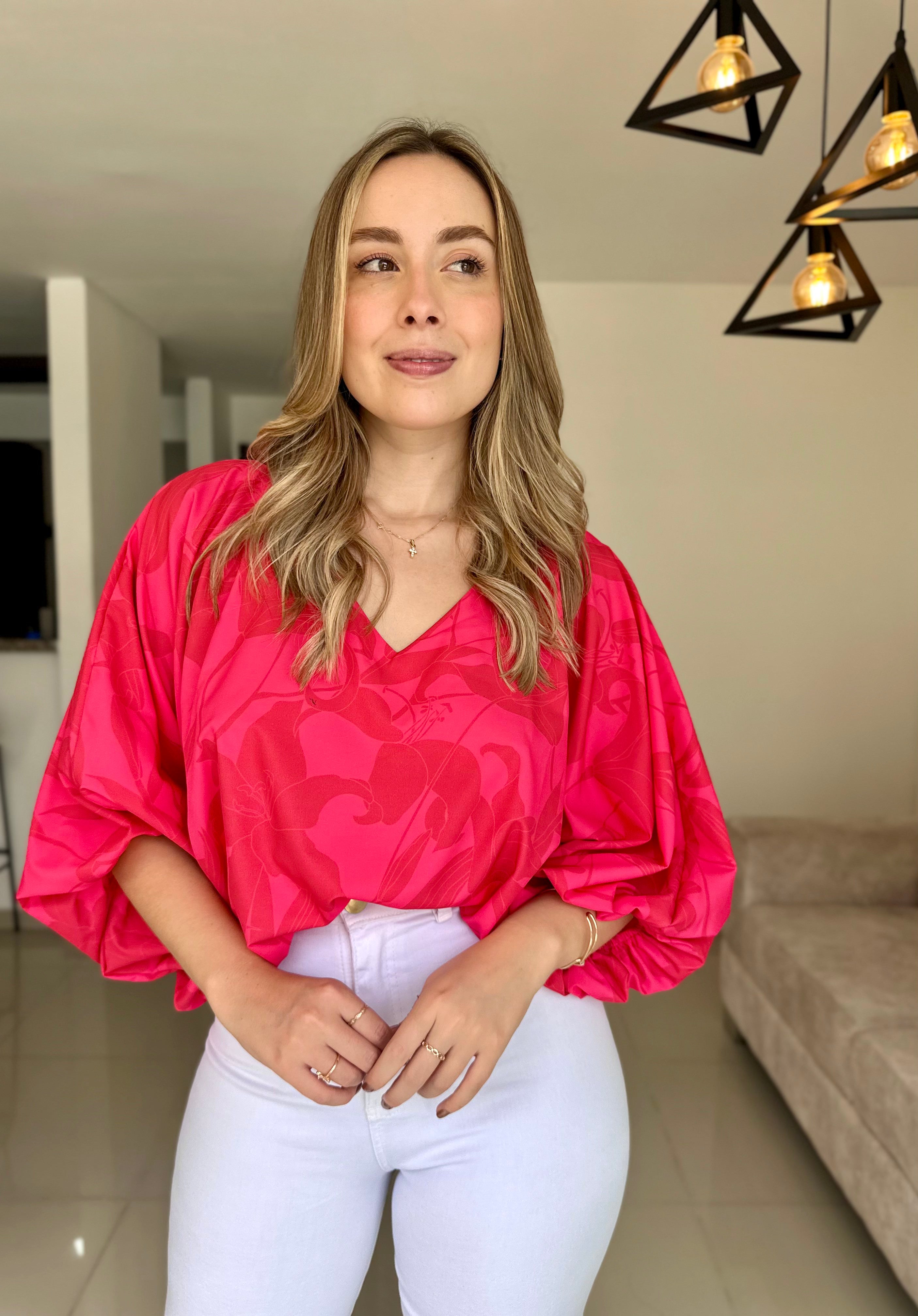 BLUSA CLOE PRINT FUCSIA