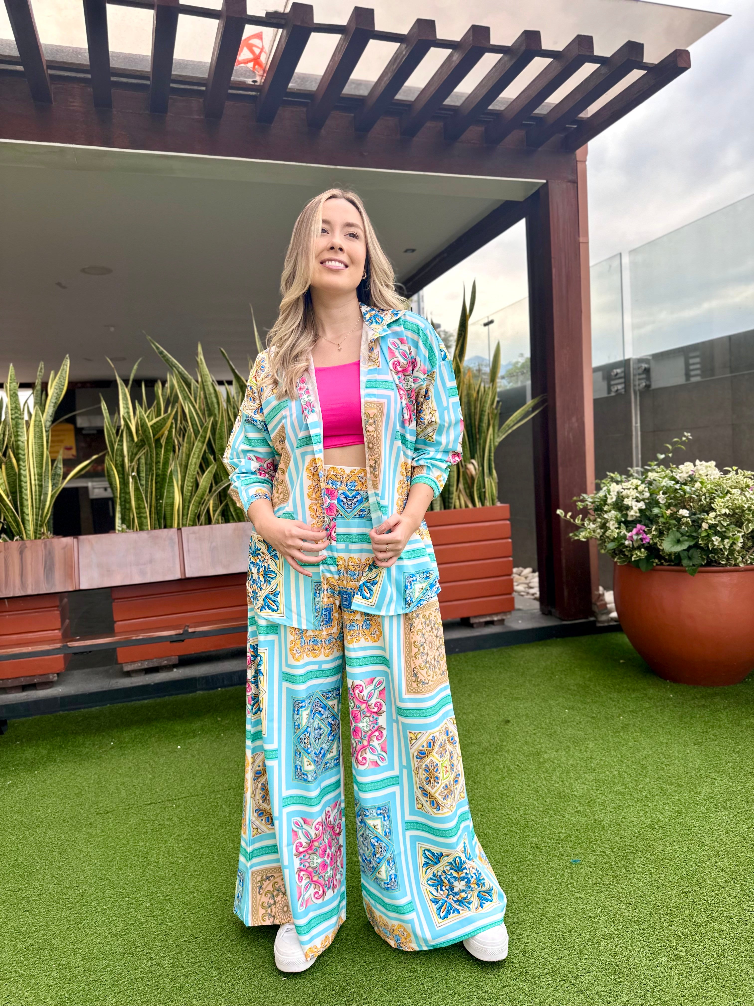 CAMISERO HAWAI CELESTE