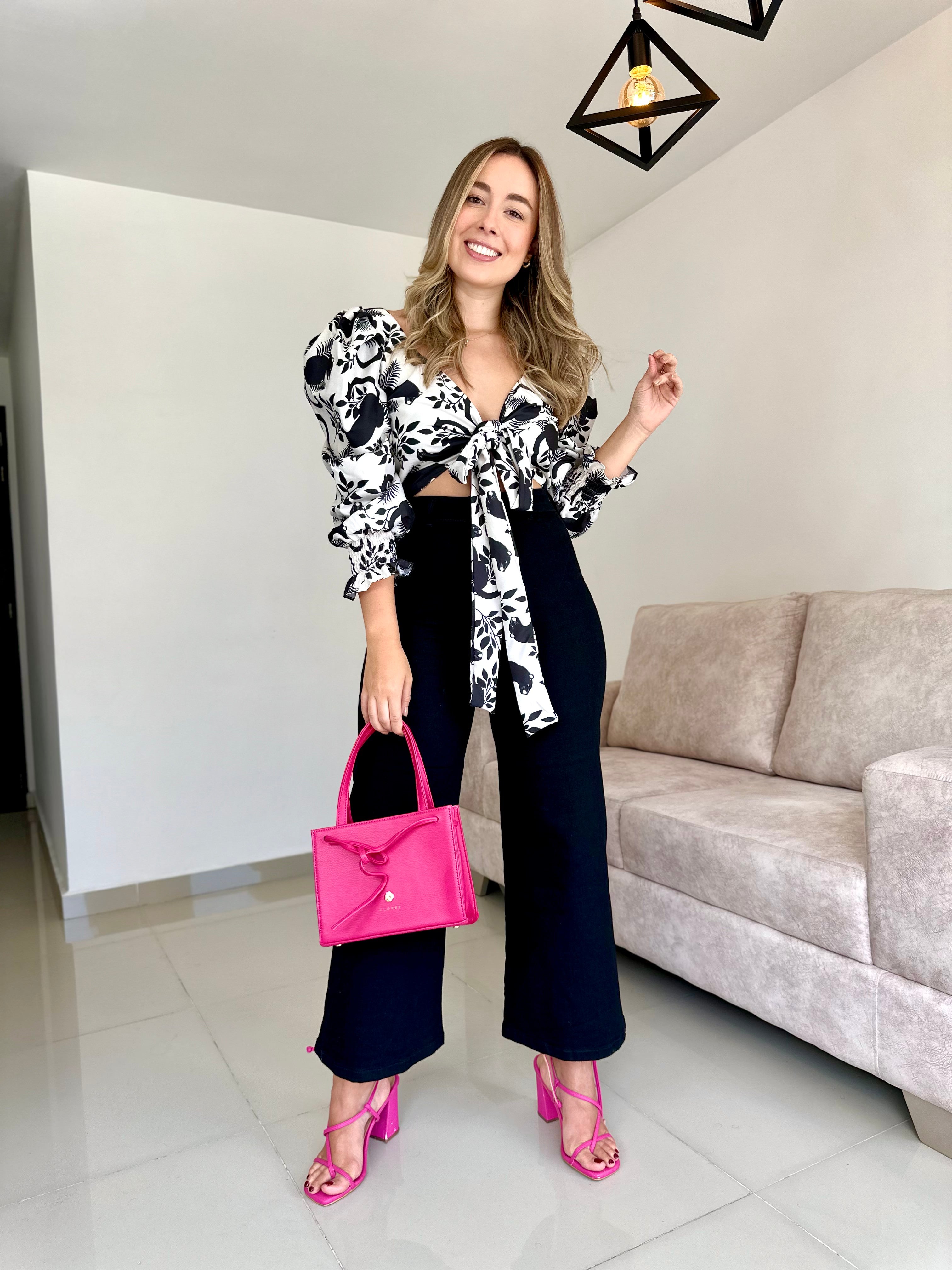 TOP ANAHI ESTAMPADO BLANCO-NEGRO