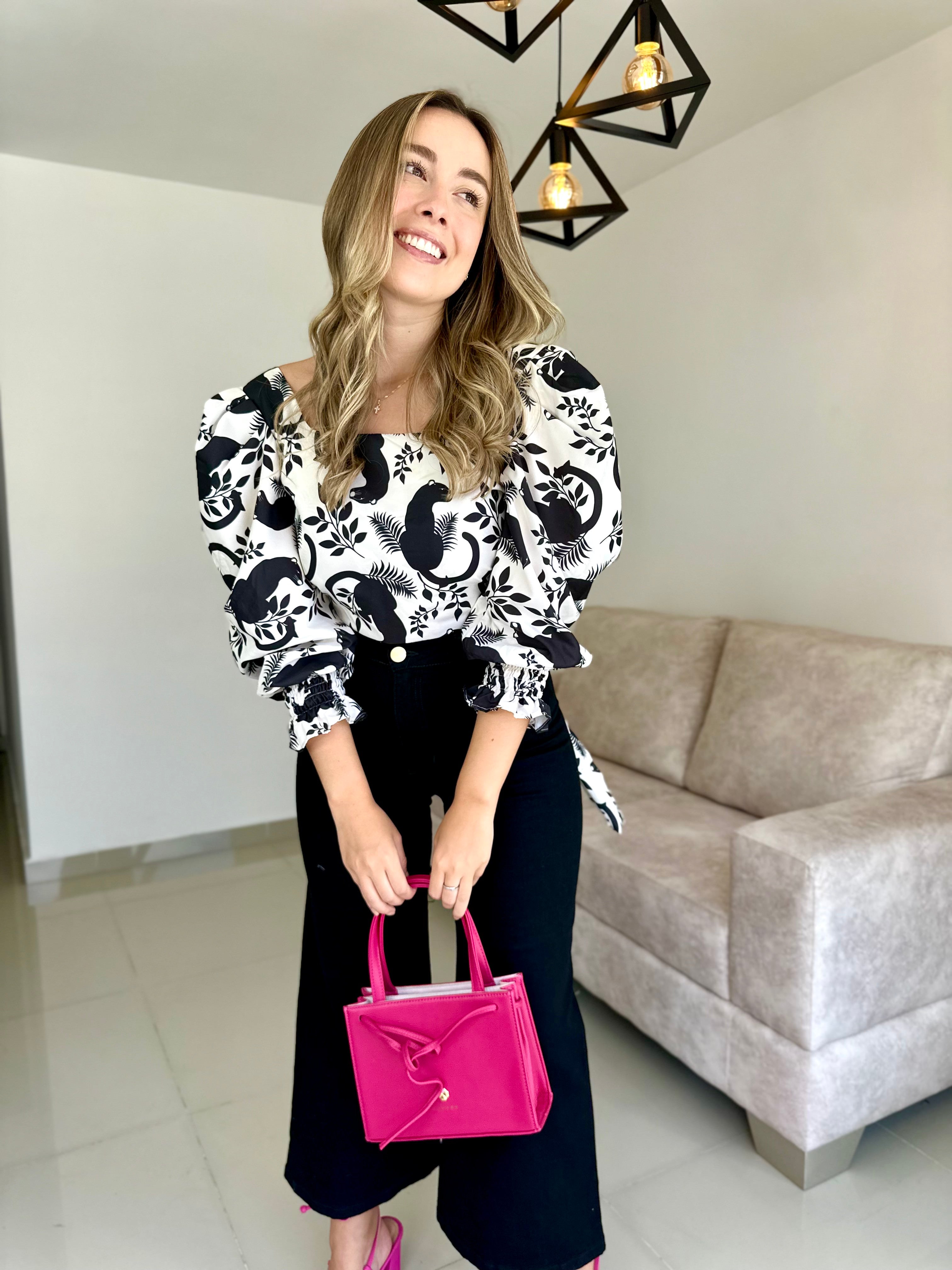 TOP ANAHI ESTAMPADO BLANCO-NEGRO