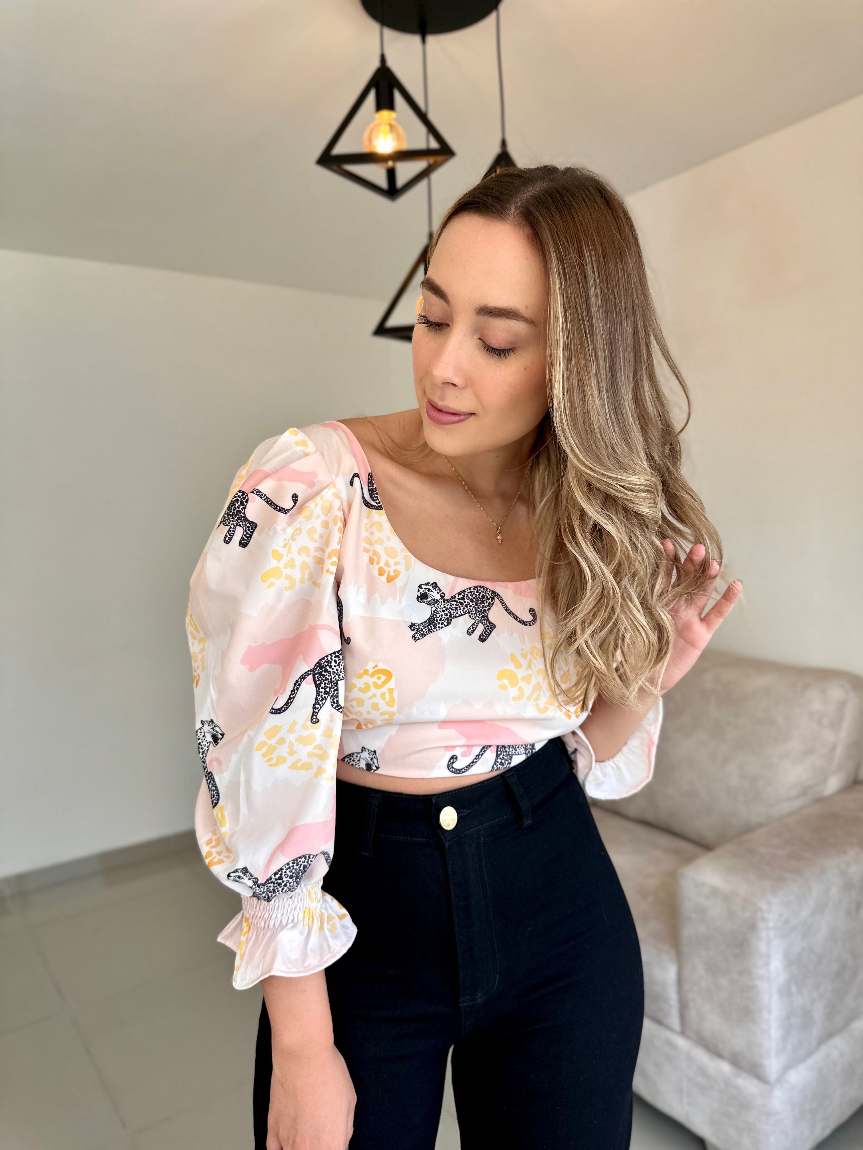 TOP ANAHI ESTAMPADO PANTERAS