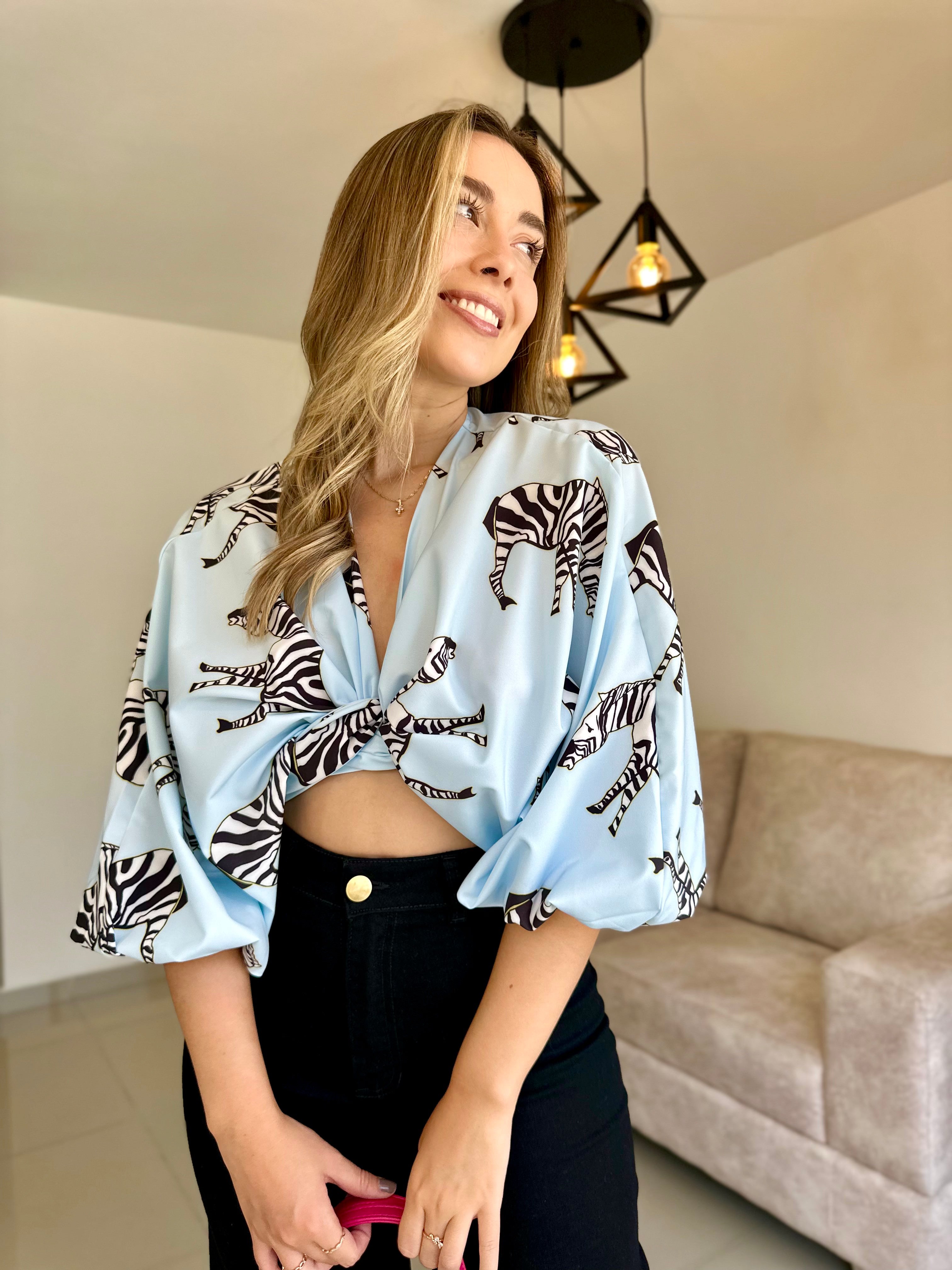 MIA PRINT CEBRAS CELESTE