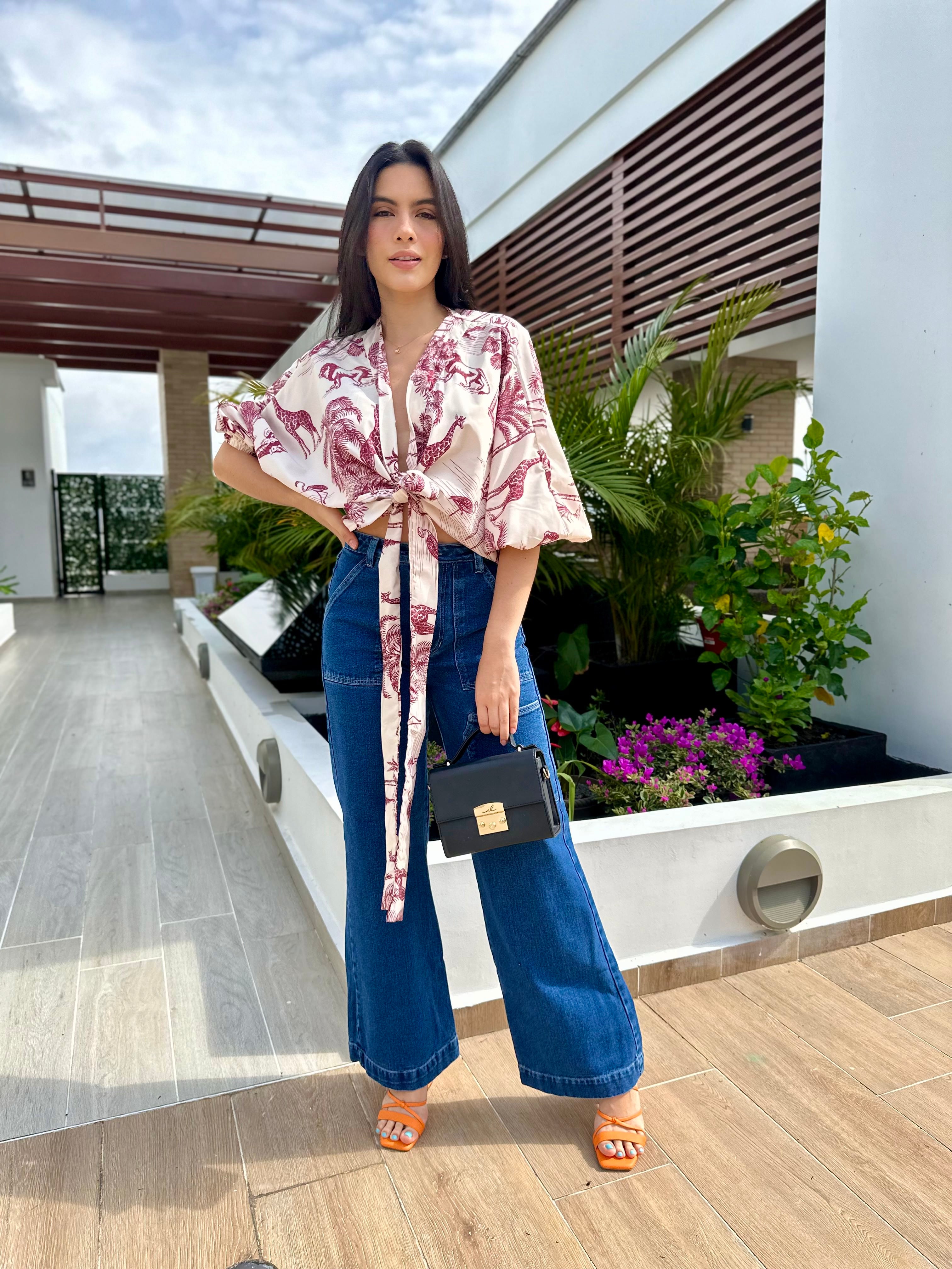 MIA PRINT BLANCO-VINO TINTO