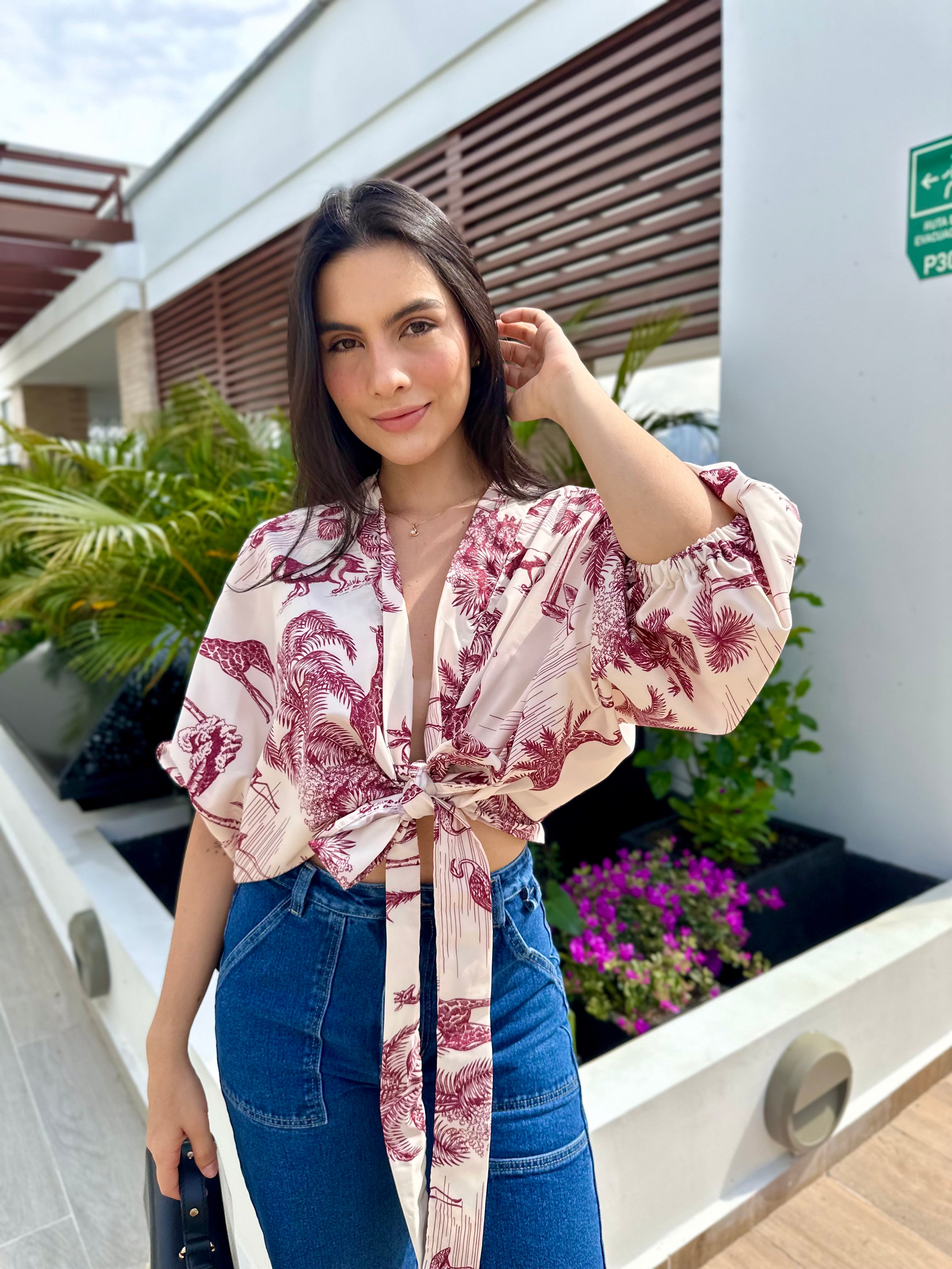 MIA PRINT BLANCO-VINO TINTO