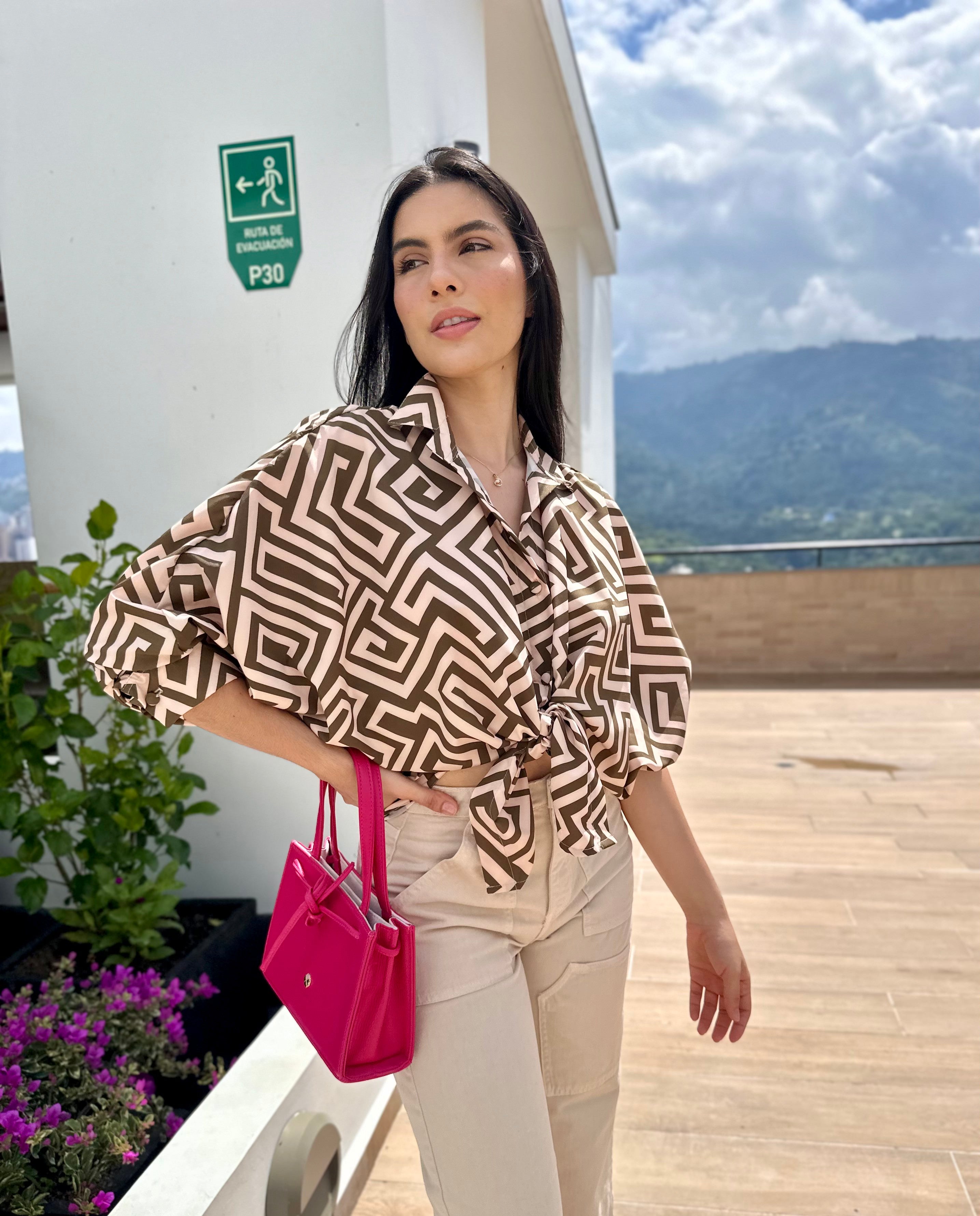 BLUSA MARTINA PRINT VERDE OLIVA