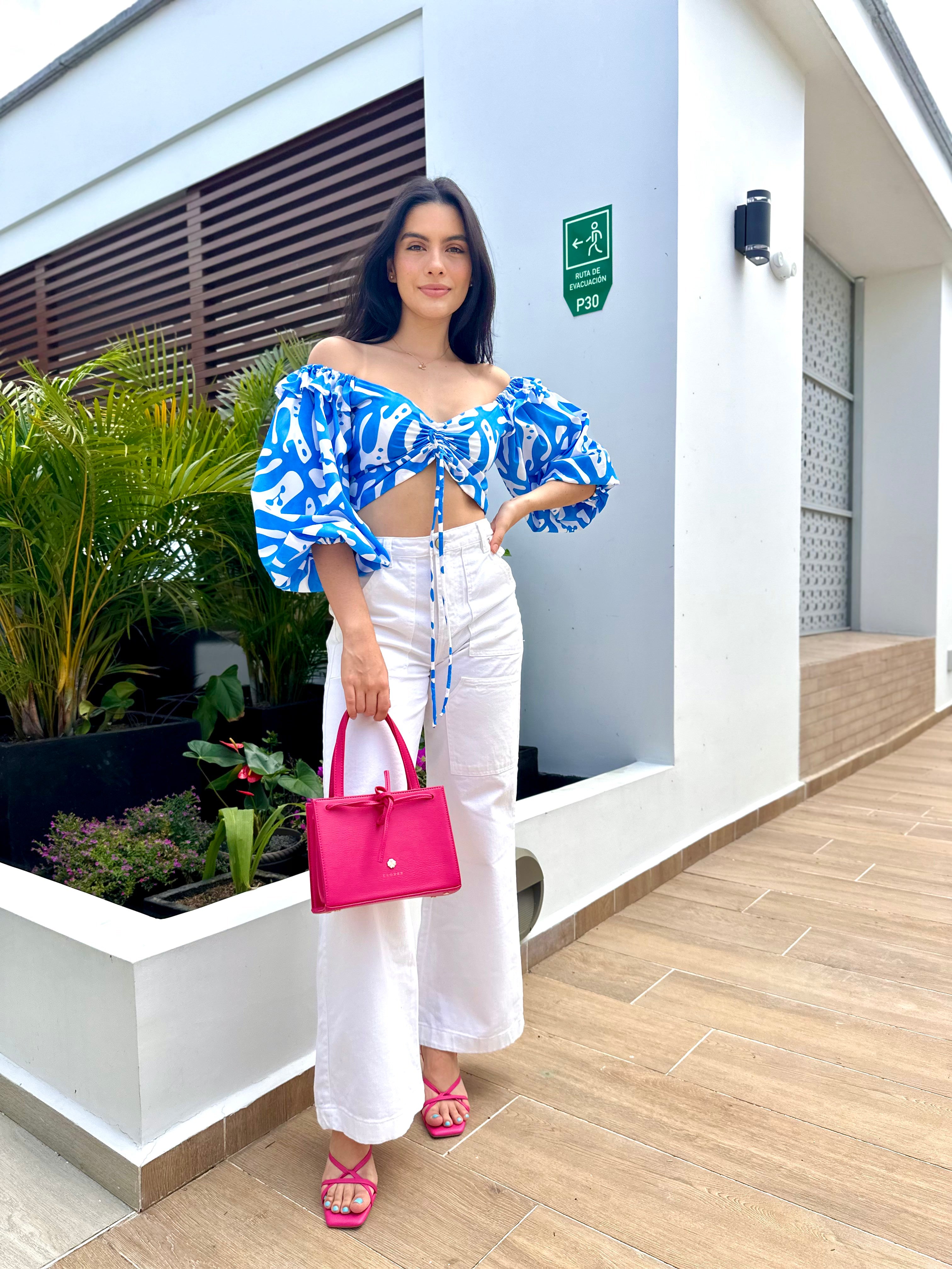 LUPE ESTAMPADO CELESTE-BLANCO