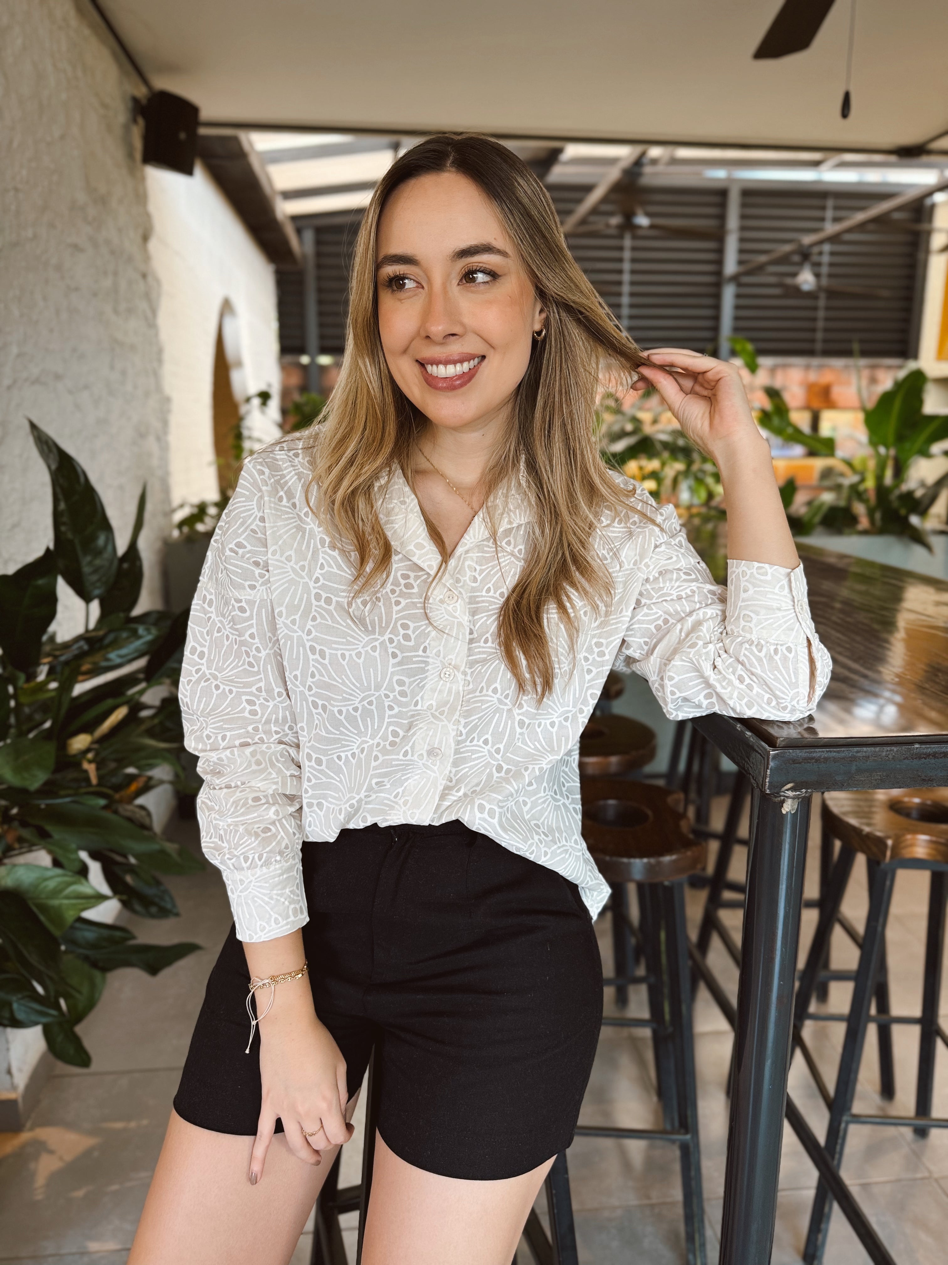 BLUSA PALERMO BEIGE-BLANCO