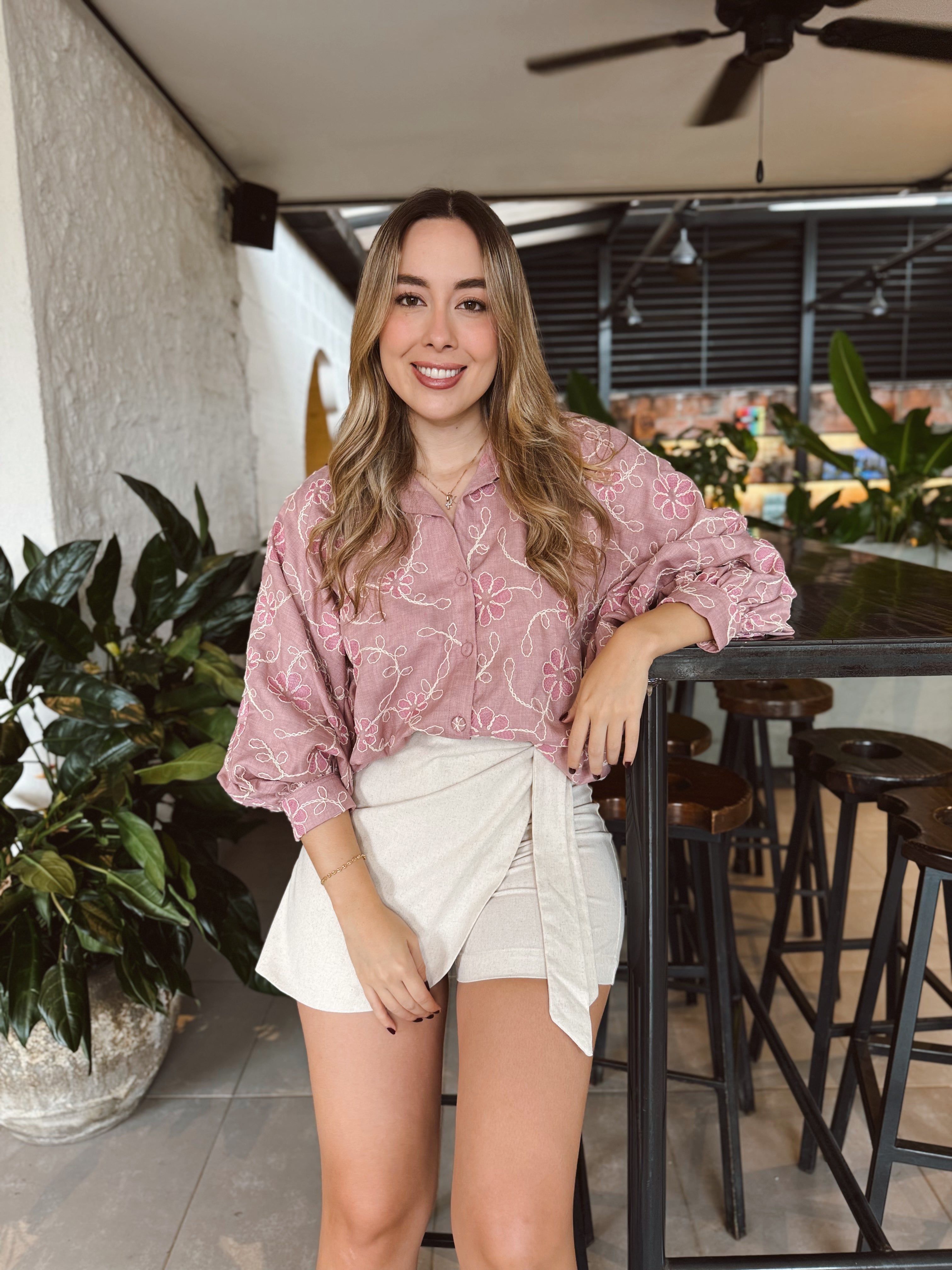BLUSA MARTINA BORDADO PALO DE ROSA
