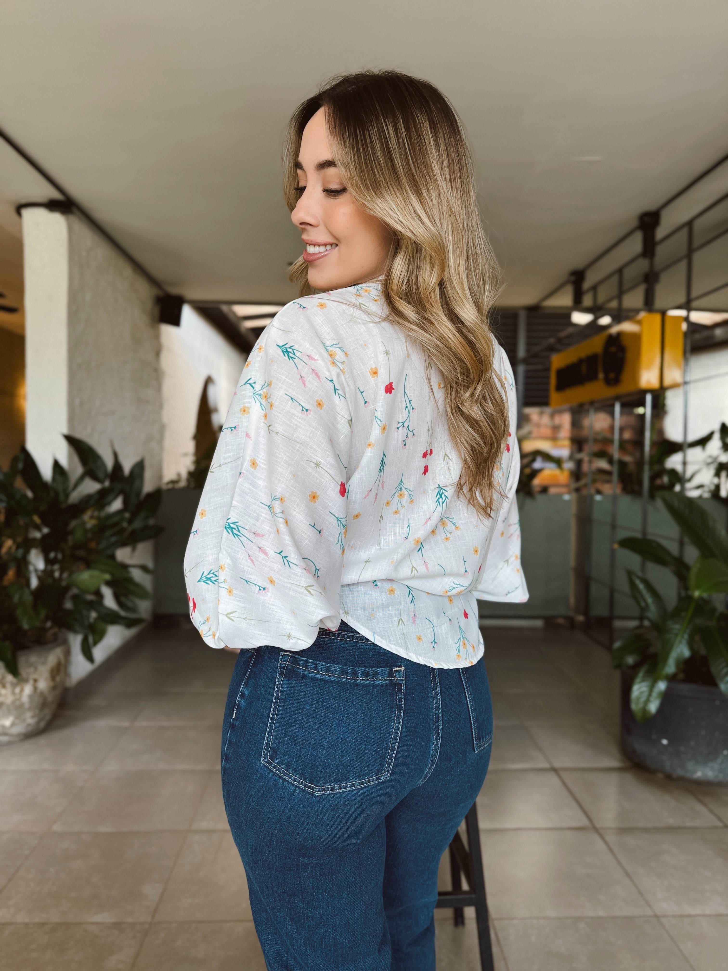 BLUSA MARTINA PRINT LINO FLORES