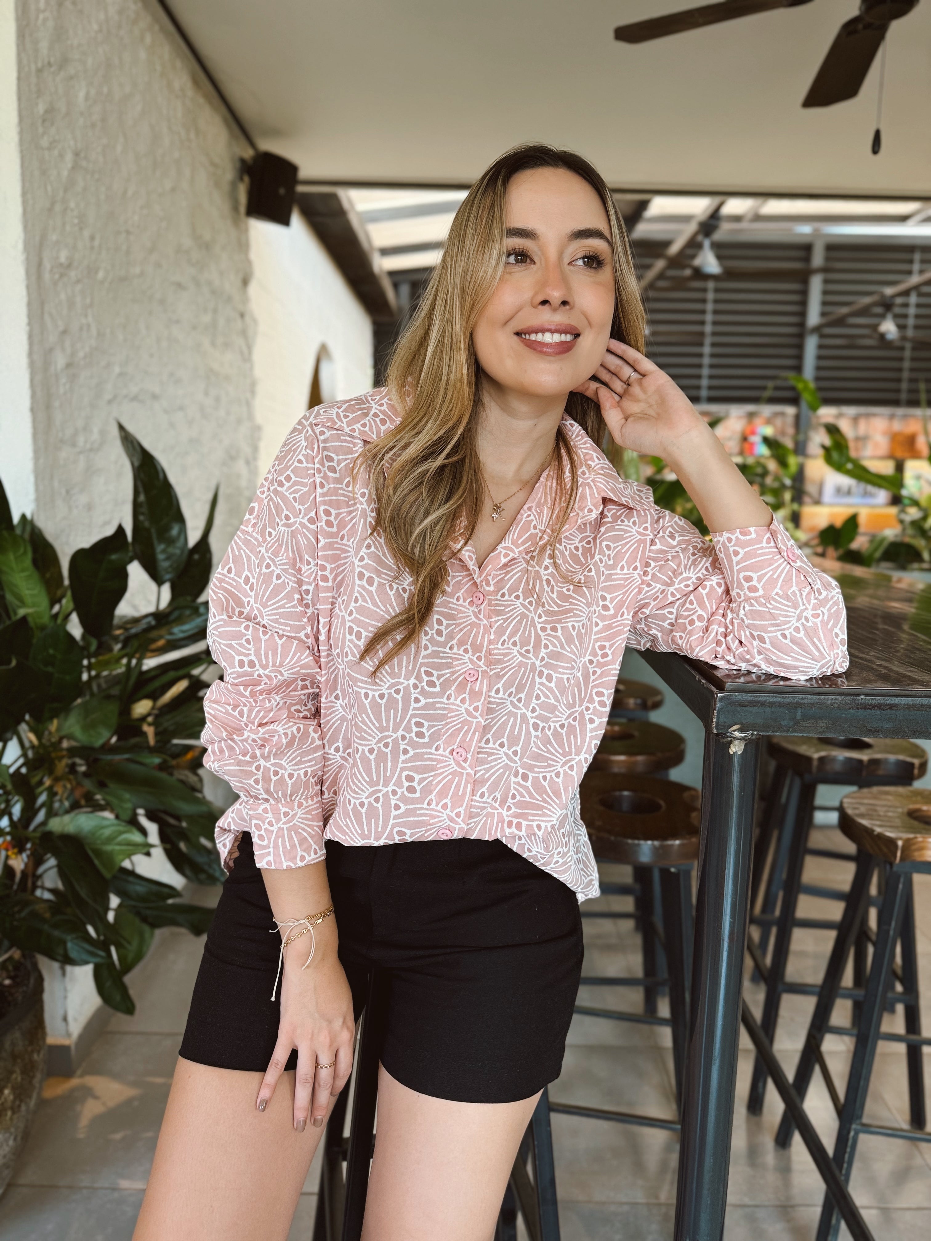BLUSA PALERMO ROSA-BLANCO