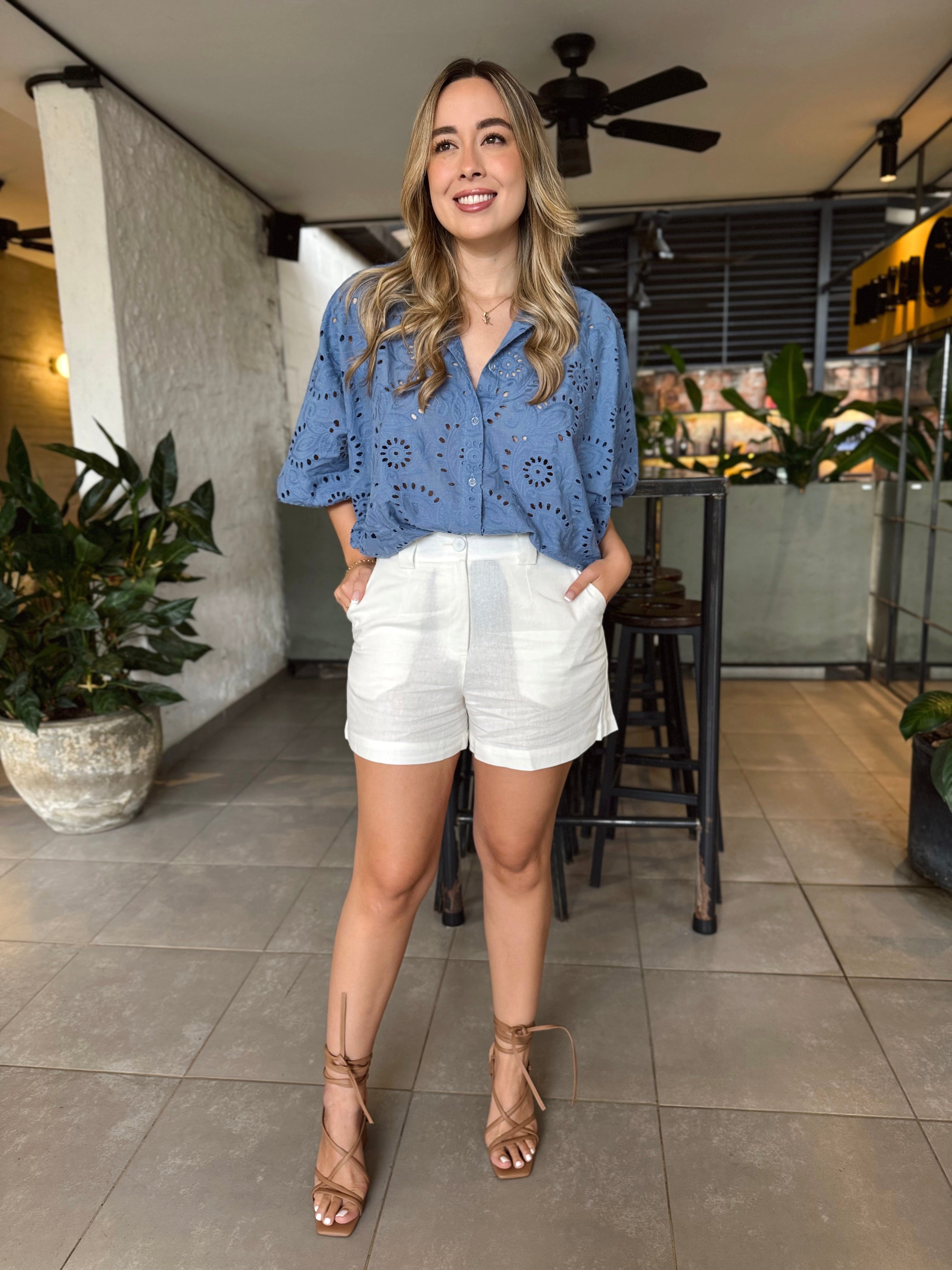 BLUSA GEORGINA OJALILLO AZUL