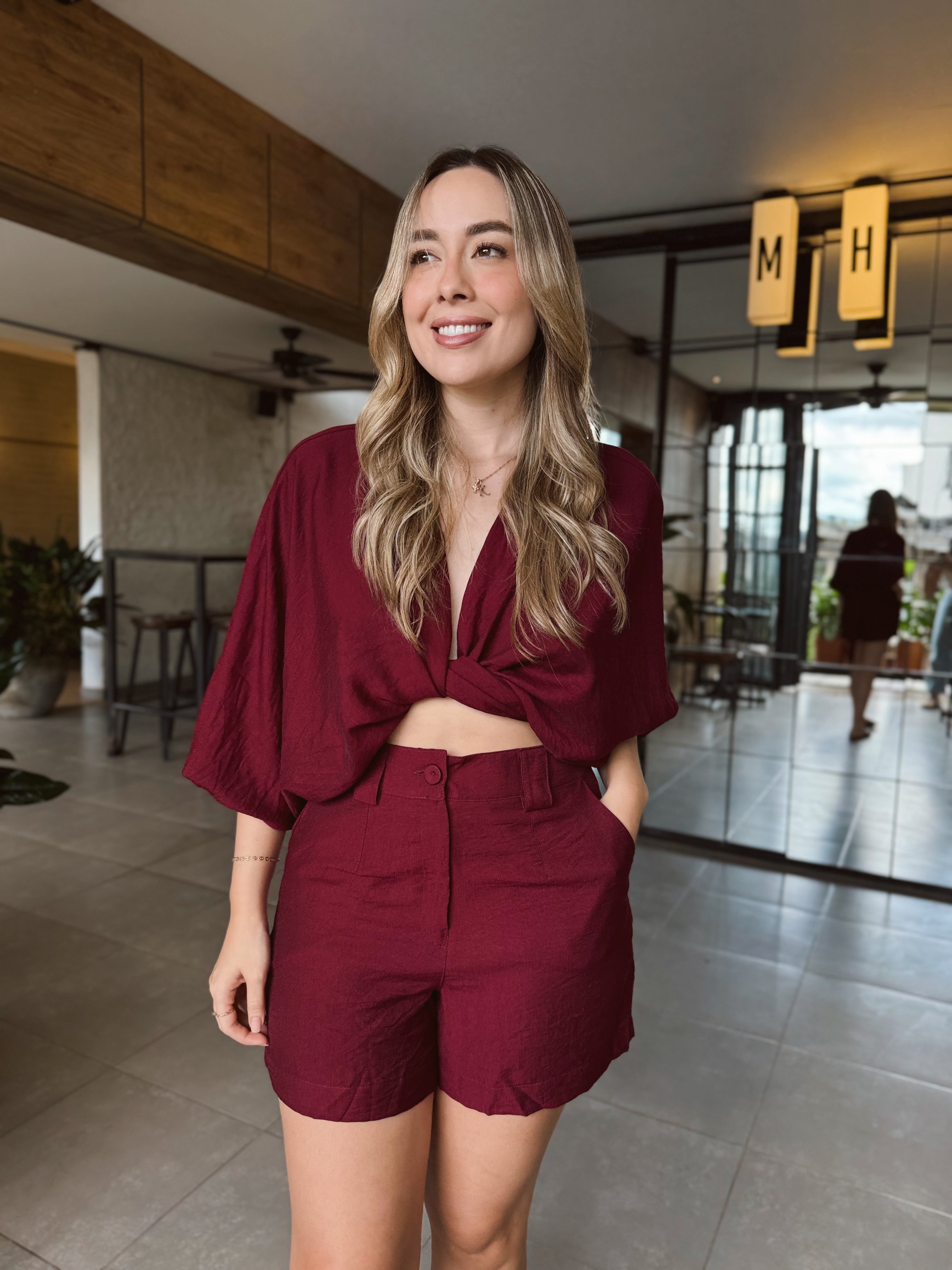 SET AGATHA UNICOLOR VINO TINTO