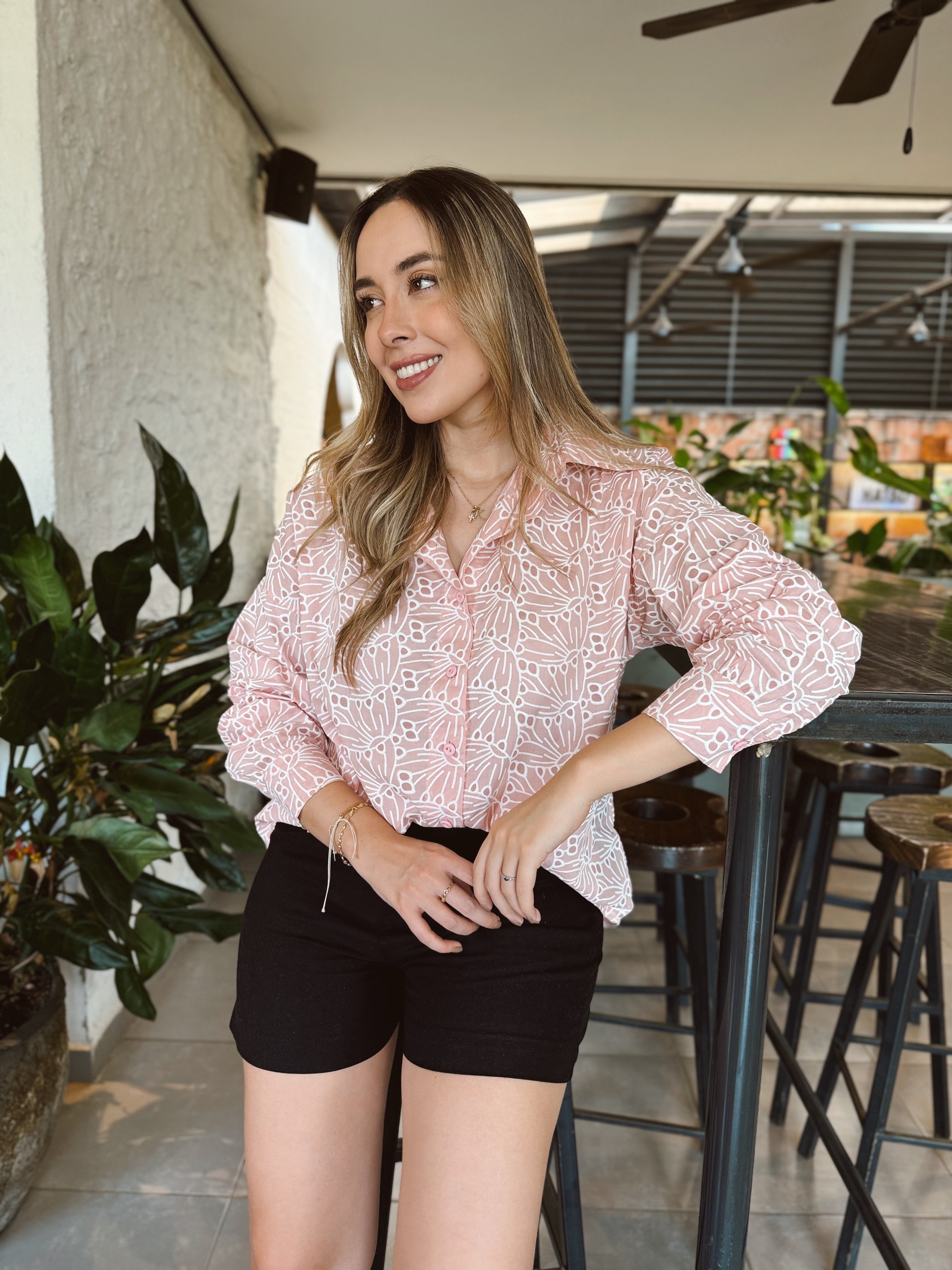 BLUSA PALERMO ROSA-BLANCO