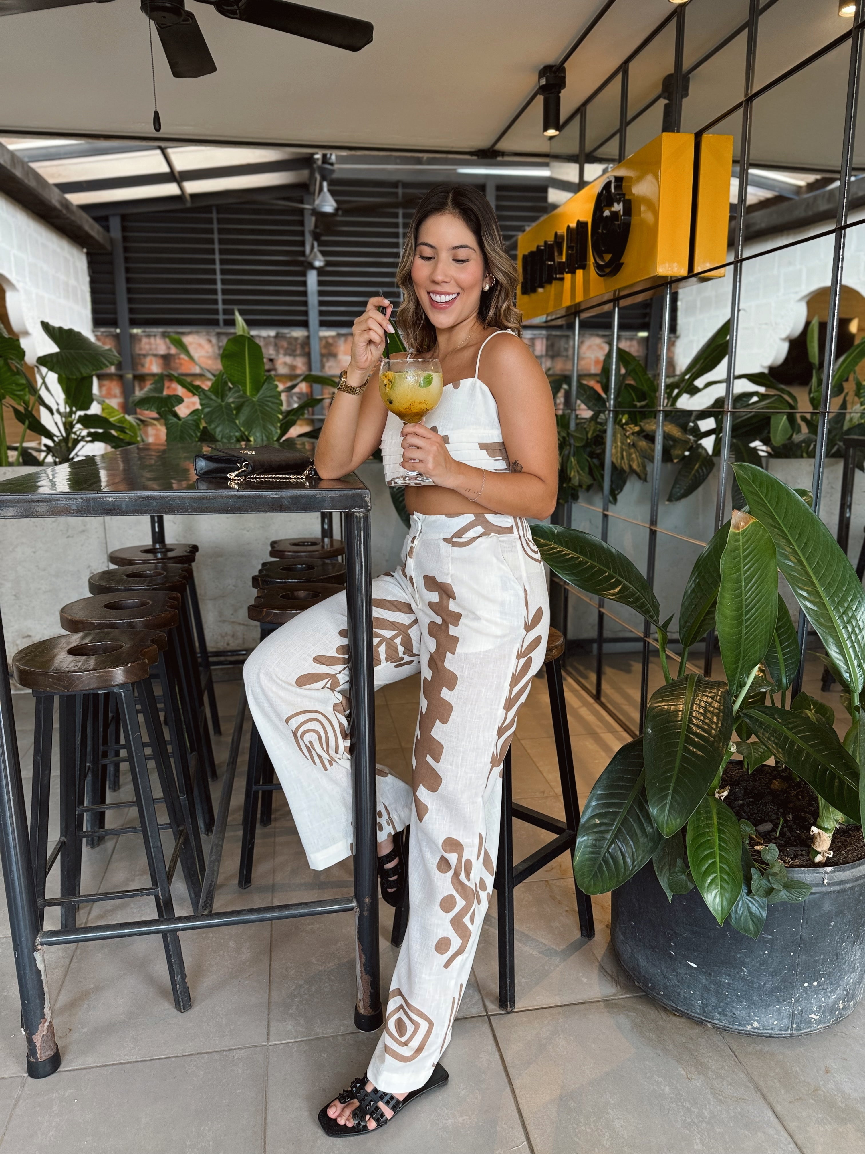 SET CURAZAO PRINT FIGURAS BEIGE