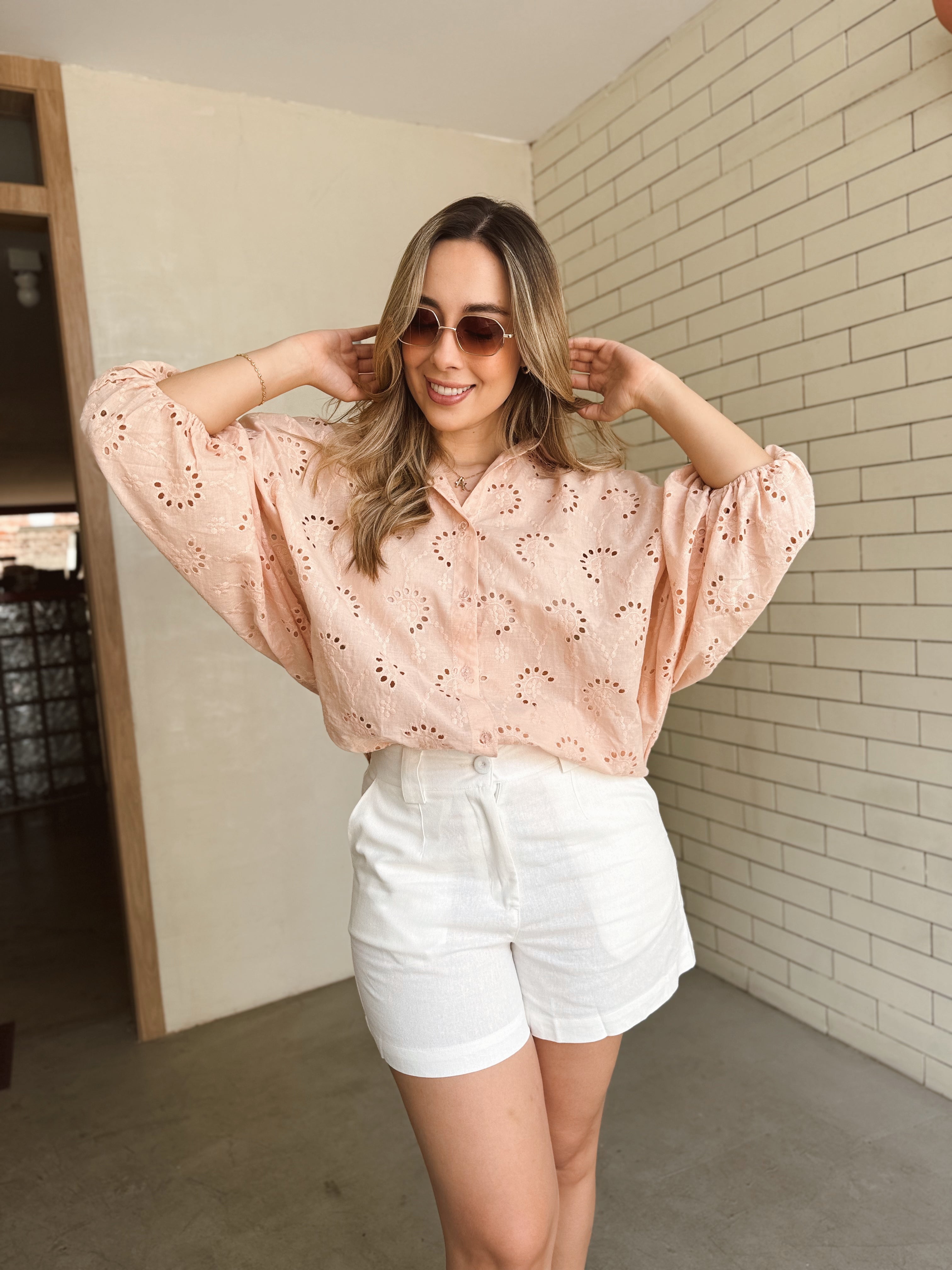 BLUSA GEORGINA OJALILLO FLOR CURUBA