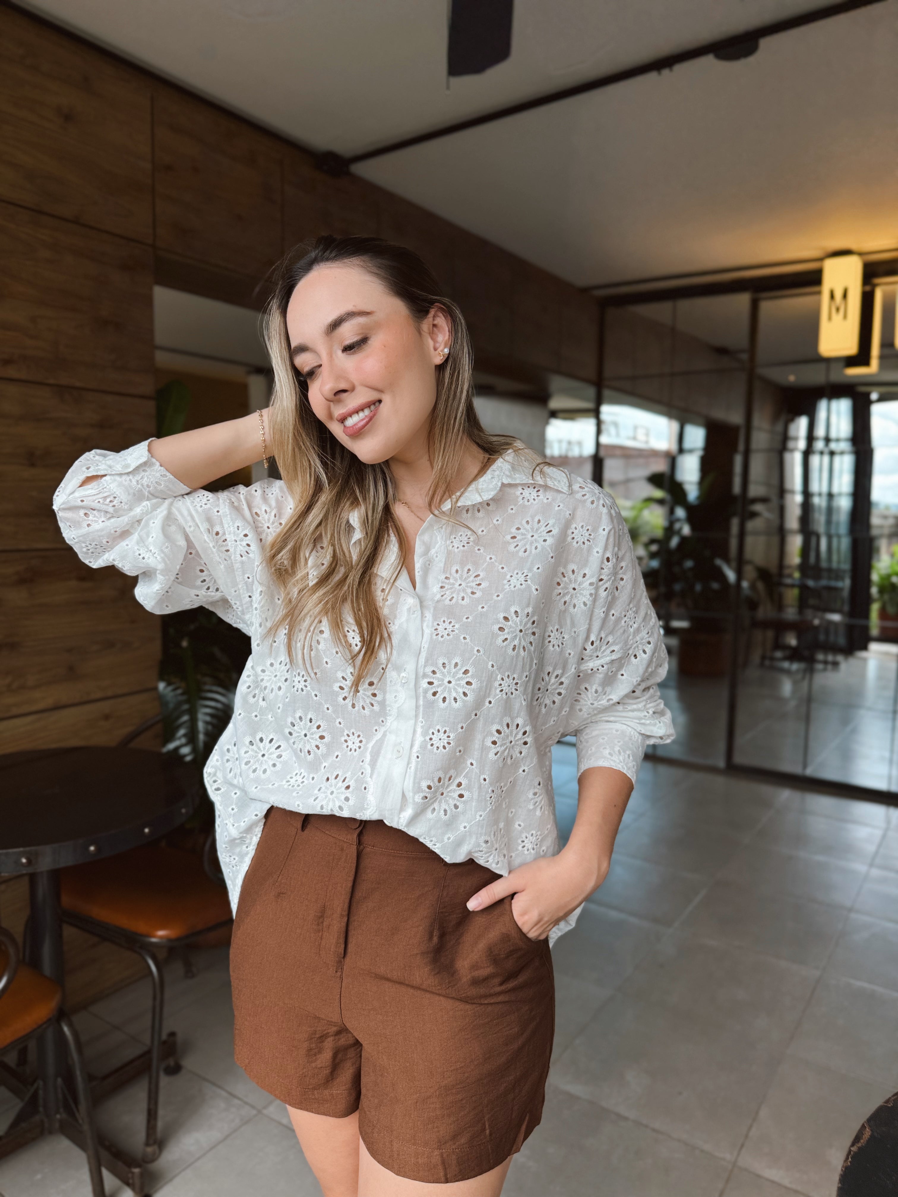 BLUSA PALERMO OJALILLO MARFIL