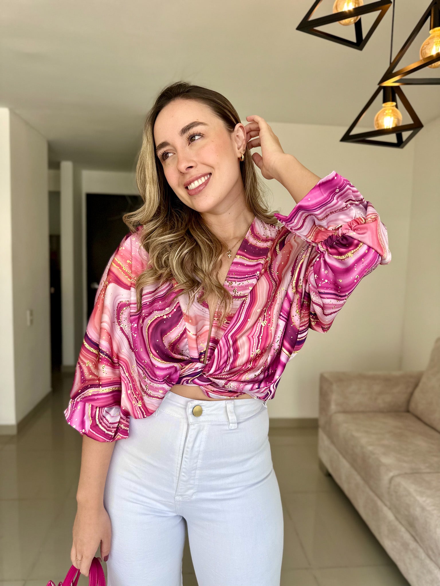 TOP EVA PRINT MÁRMOL MORADO