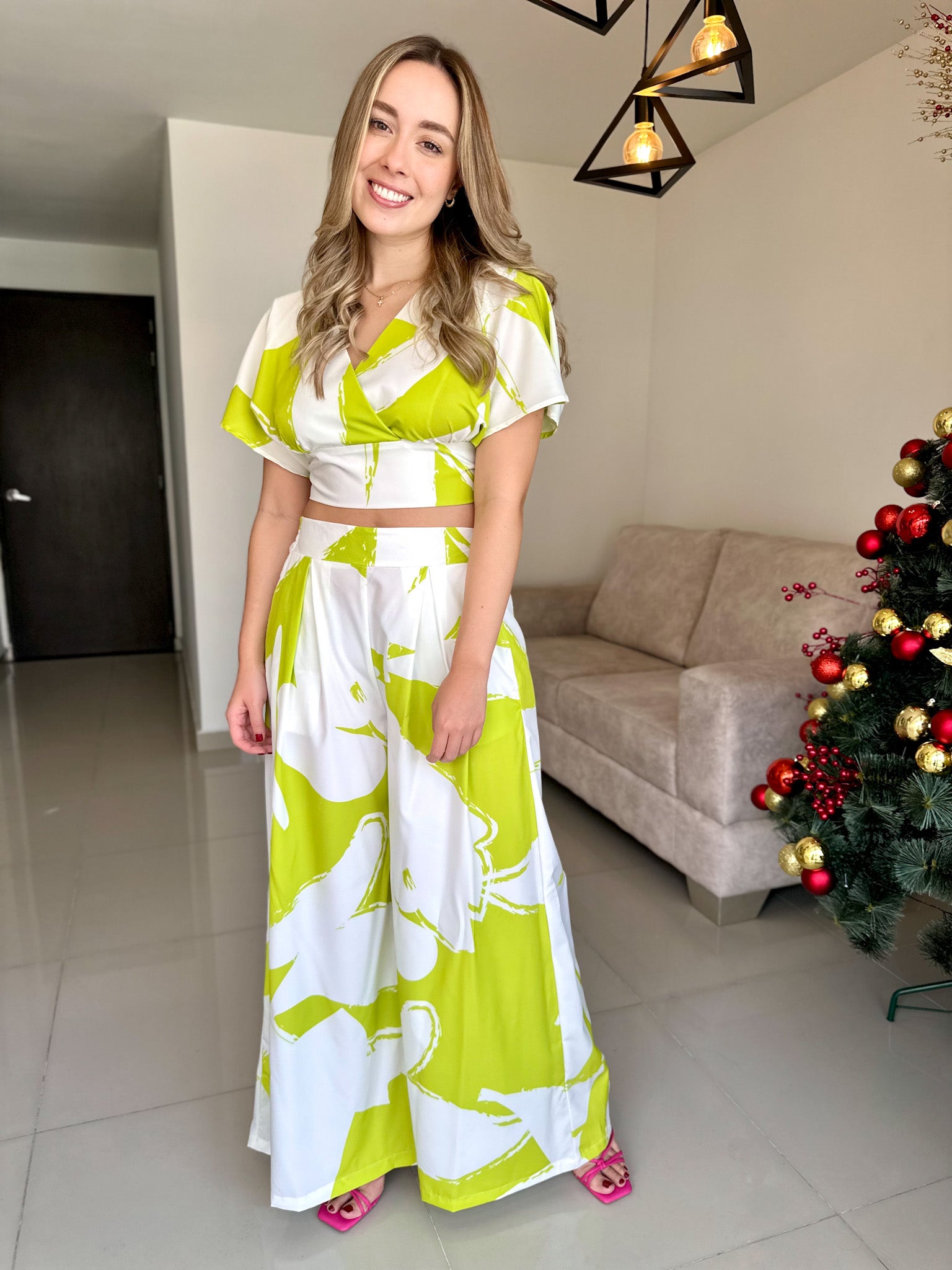 TOP JULIETA PRINT VERDE MANZANA