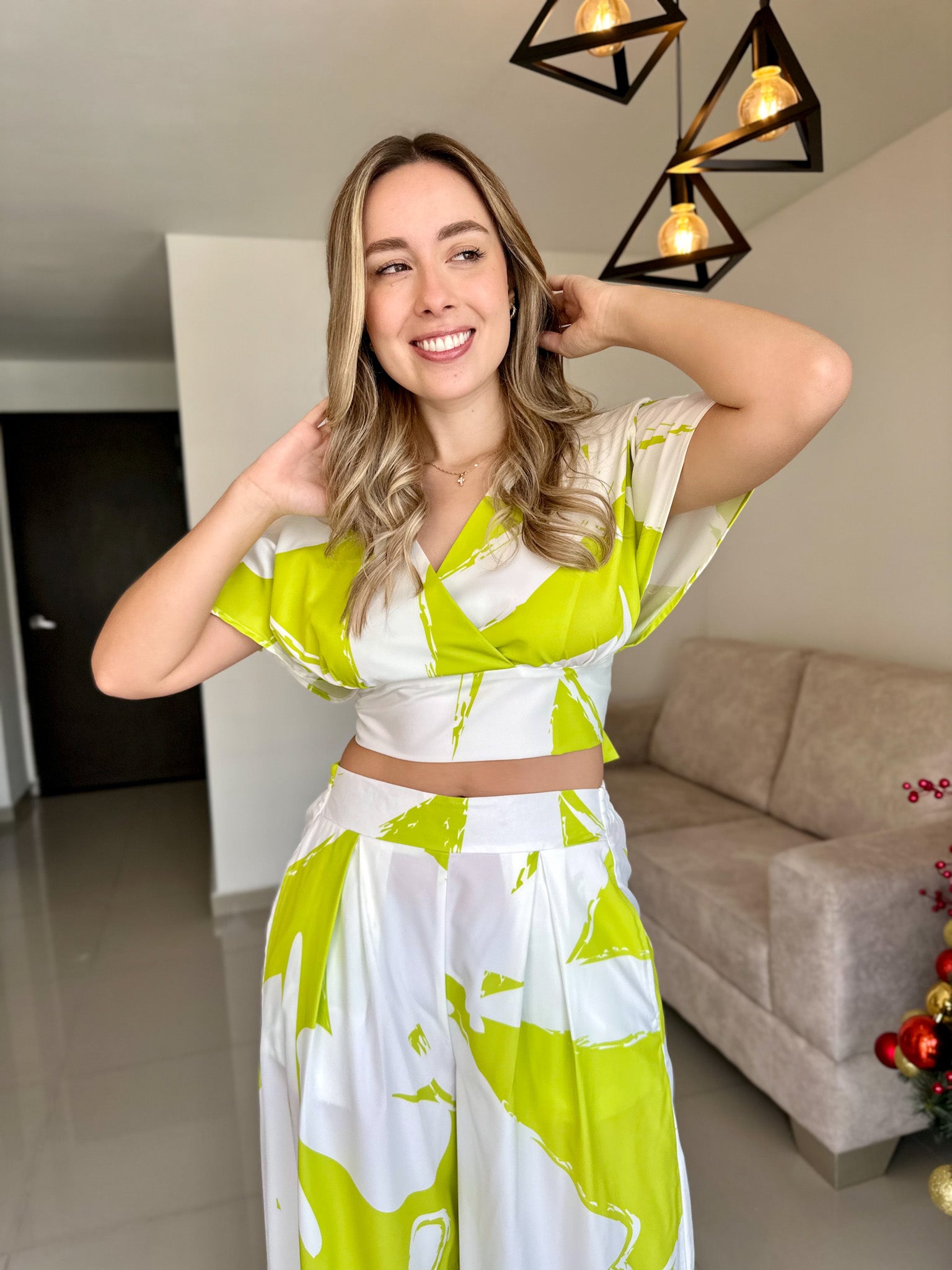 TOP JULIETA PRINT VERDE MANZANA