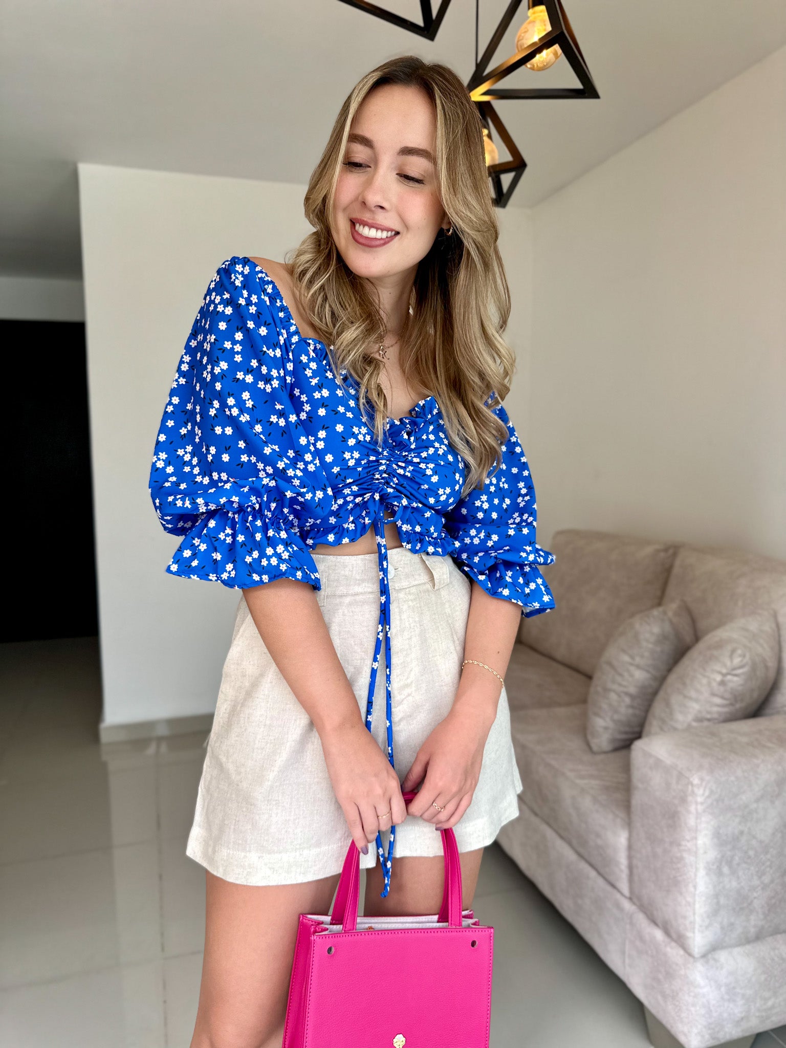 TOP AMAIA PRINT AZUL REY