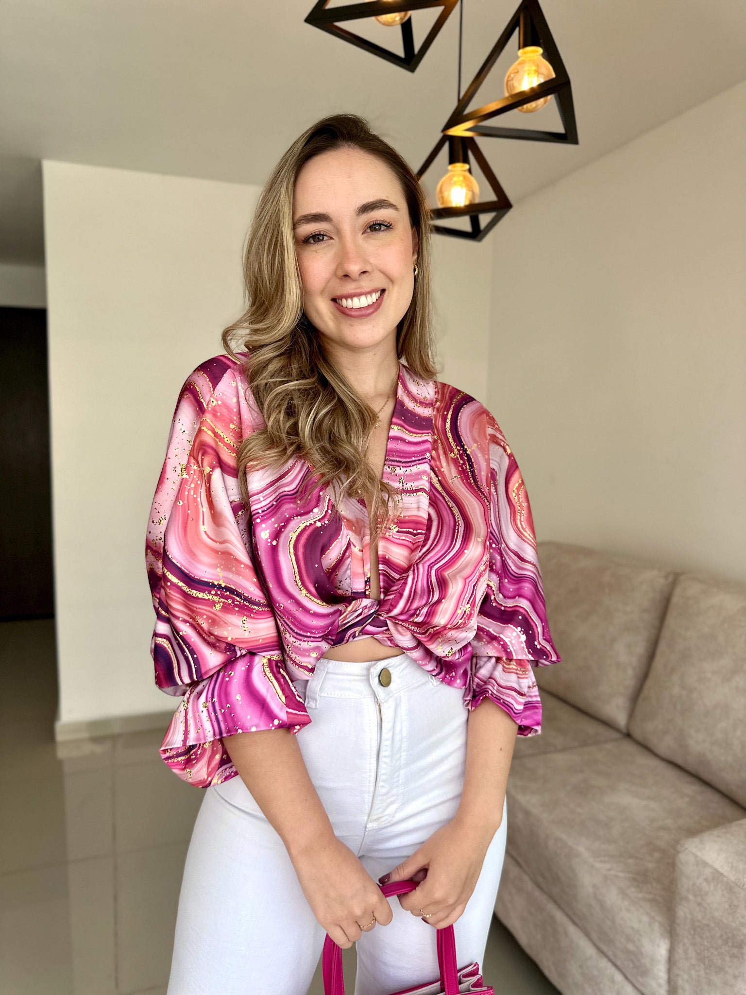 TOP EVA PRINT MÁRMOL MORADO