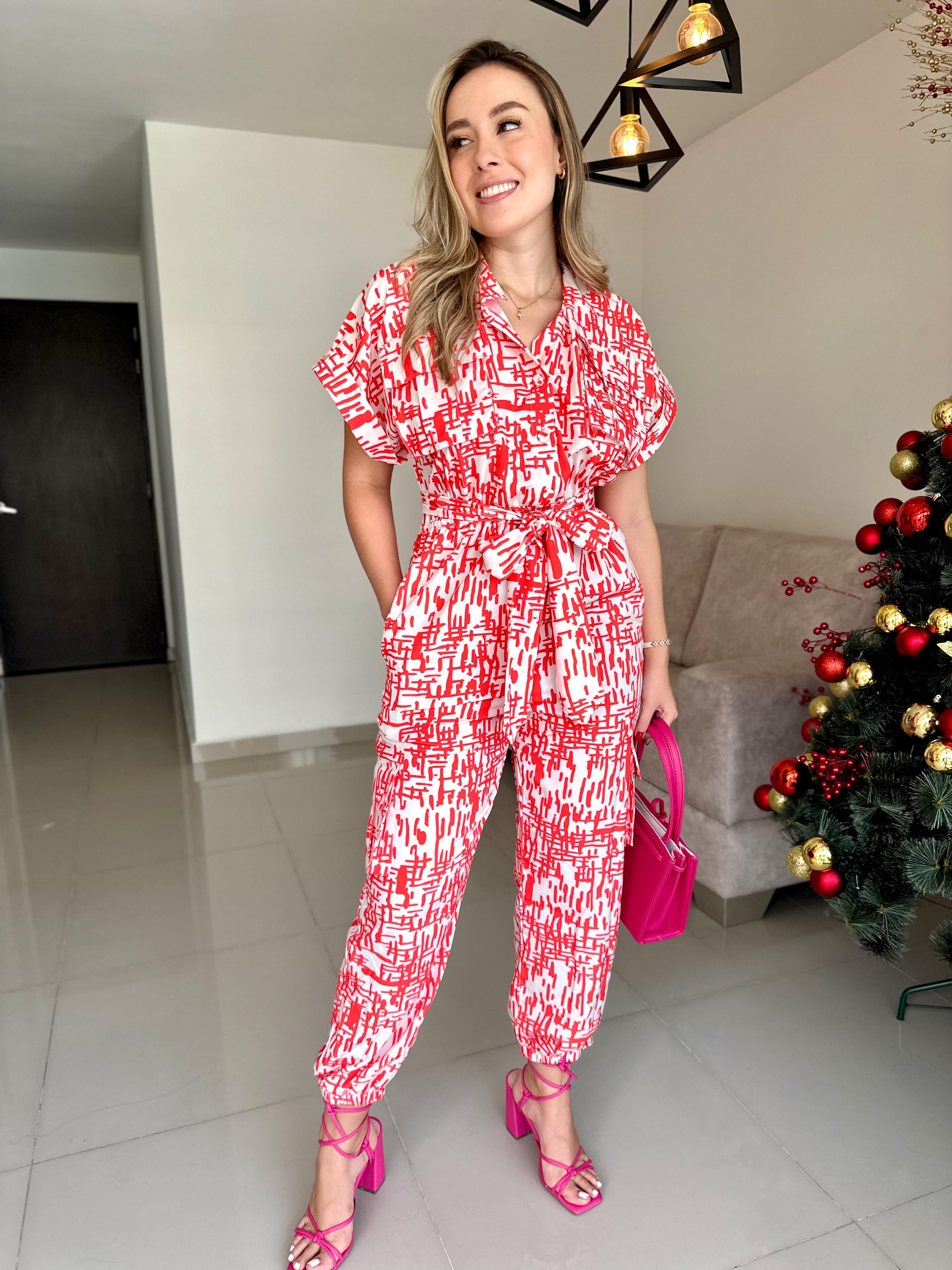 ENTERIZO ÁMBAR NARANJA-BLANCO