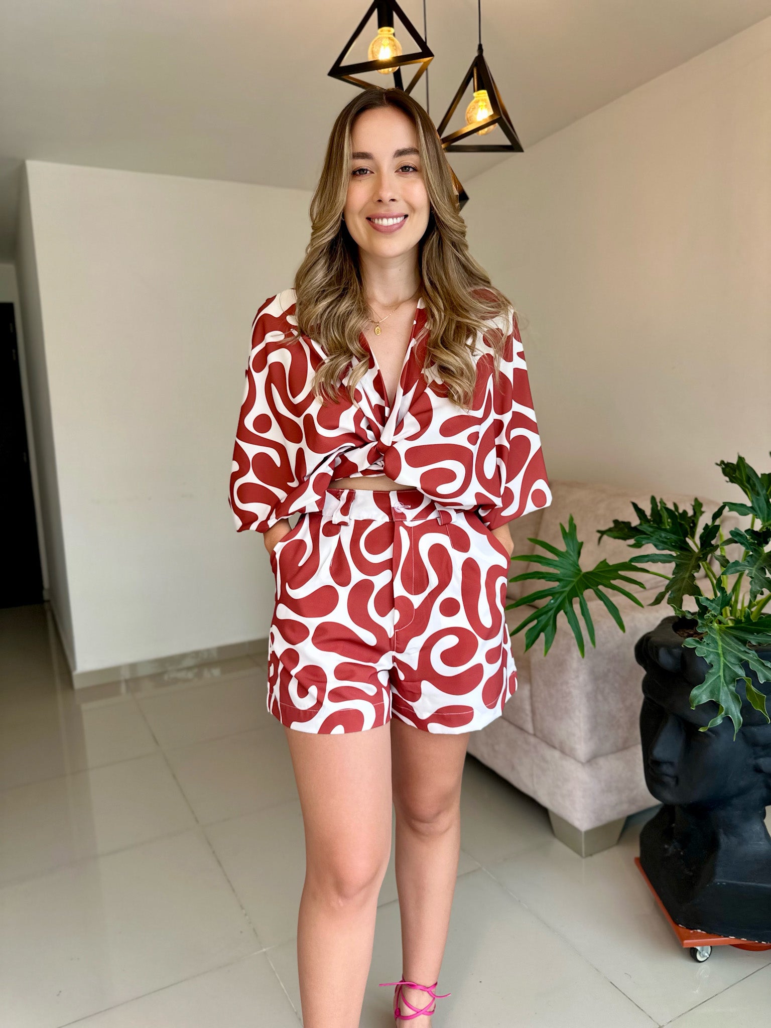 SET AGATHA PRINT TERRACOTA