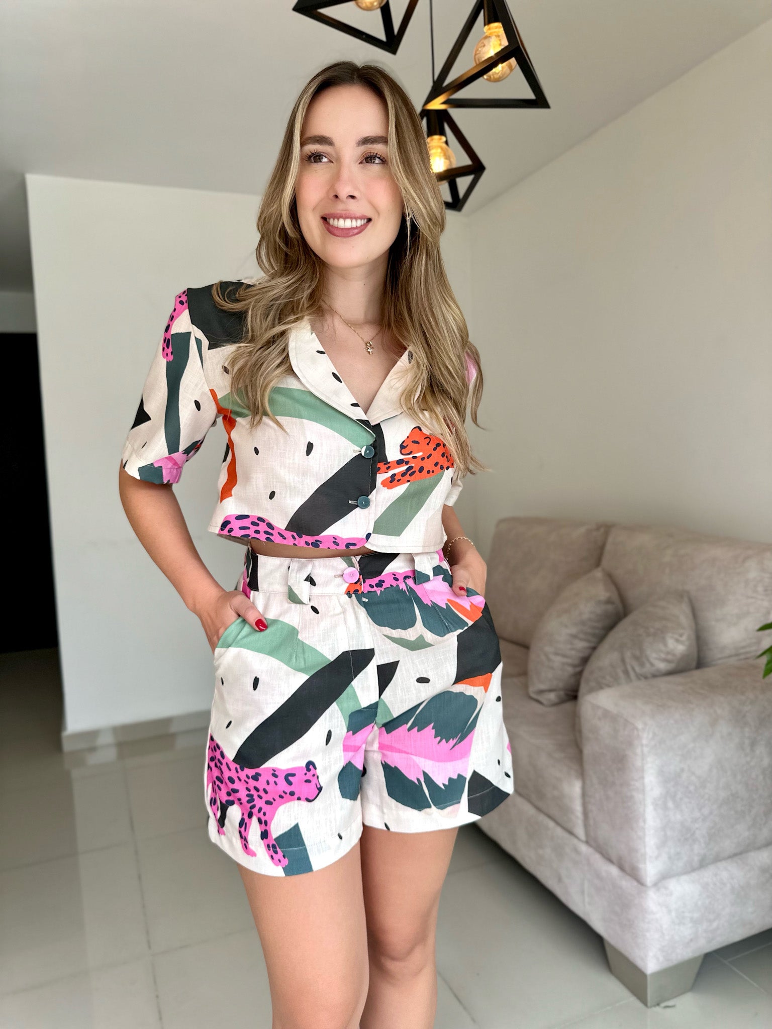 SHORT MERCEDES PRINT SELVA