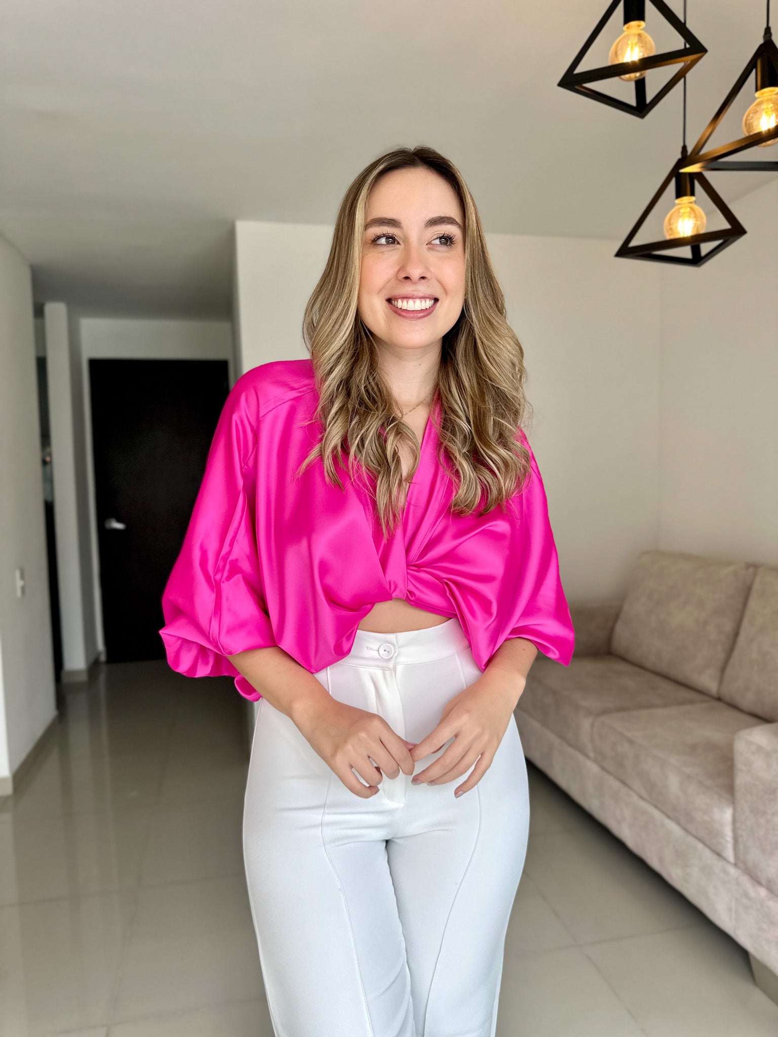 TOP MIA UNICOLOR FUCSIA BRILLANTE