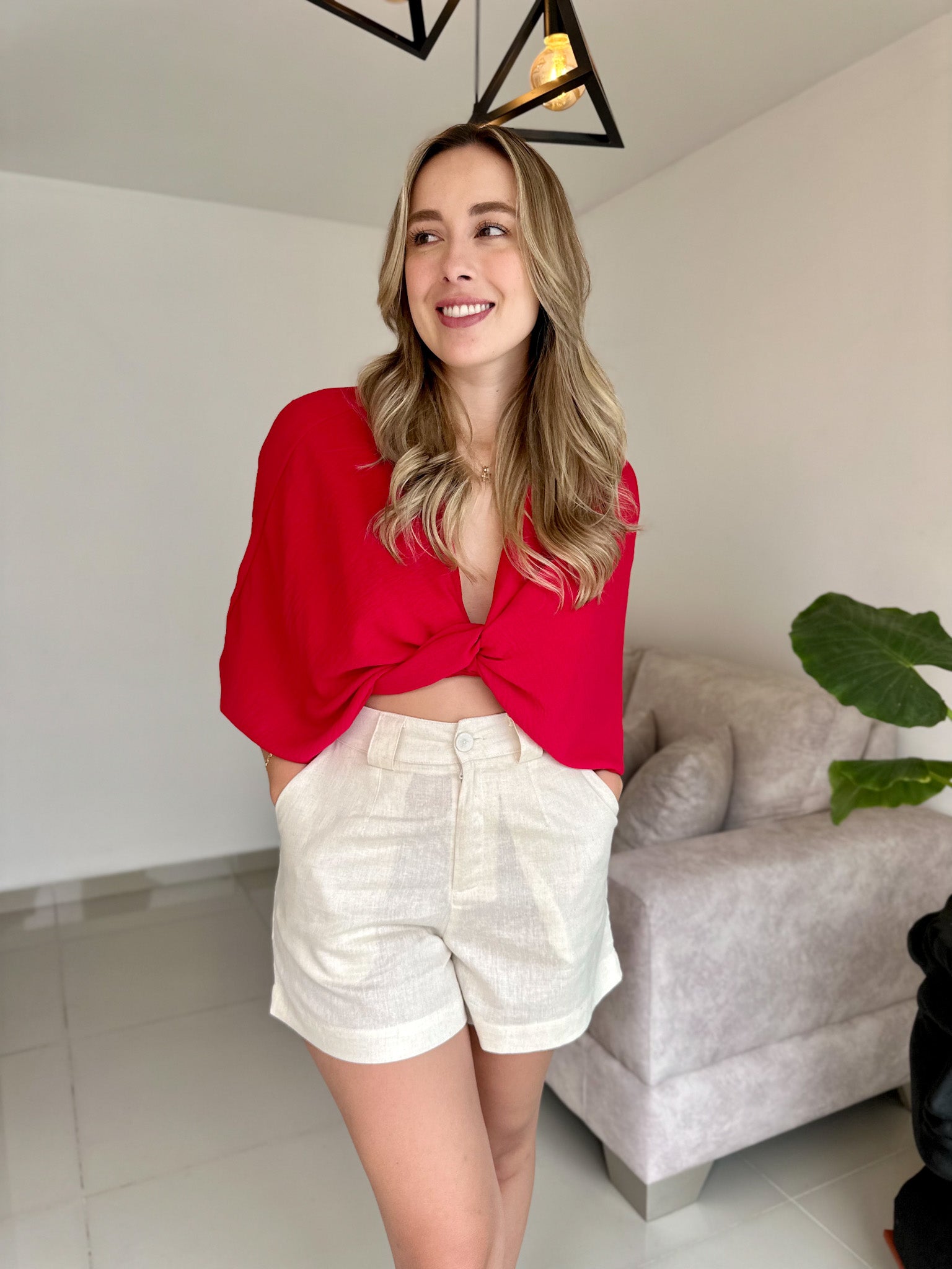 TOP MIA UNICOLOR ROJO