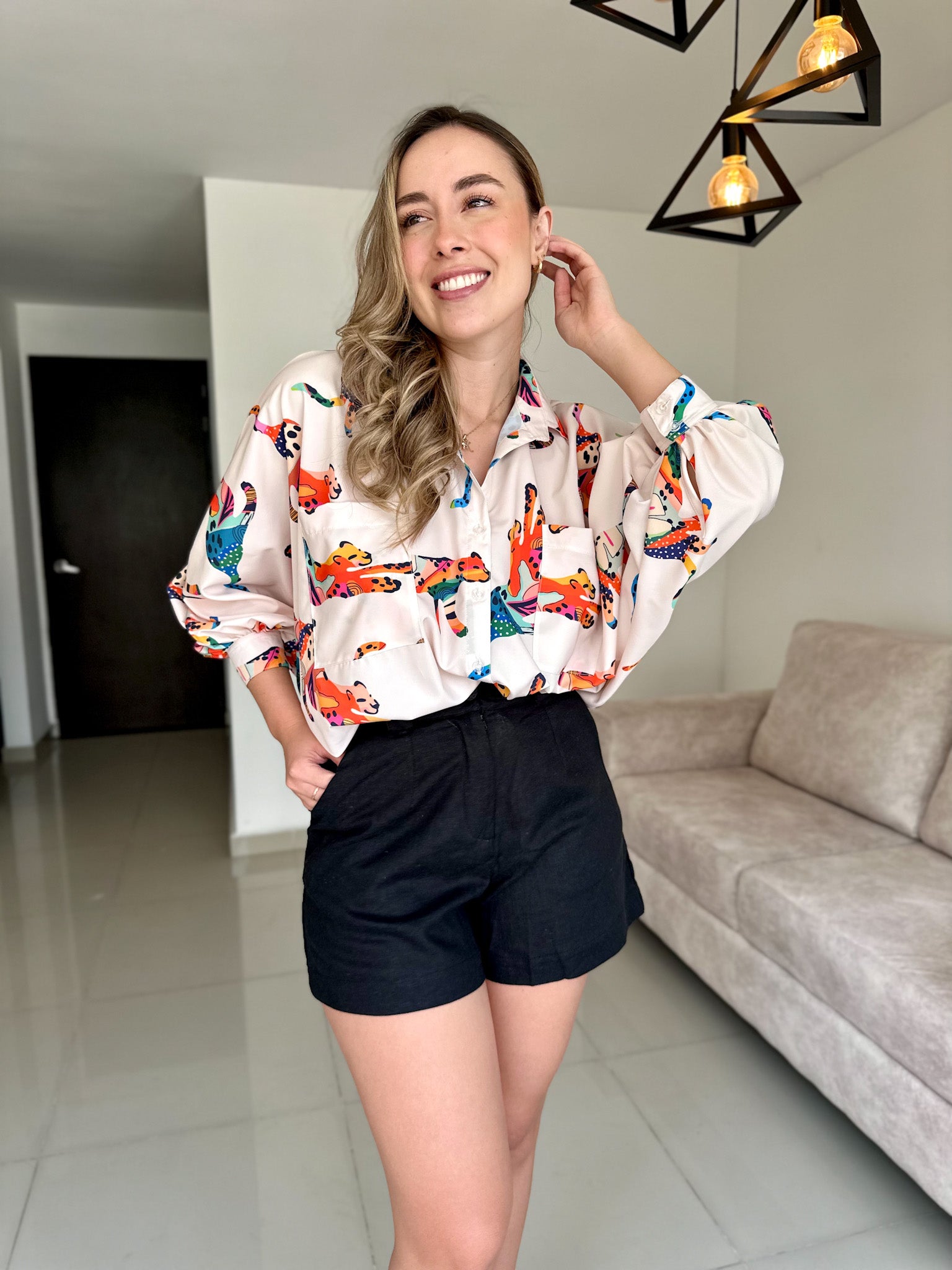 BLUSA BALI PRINT LEOPARDOS COLOR