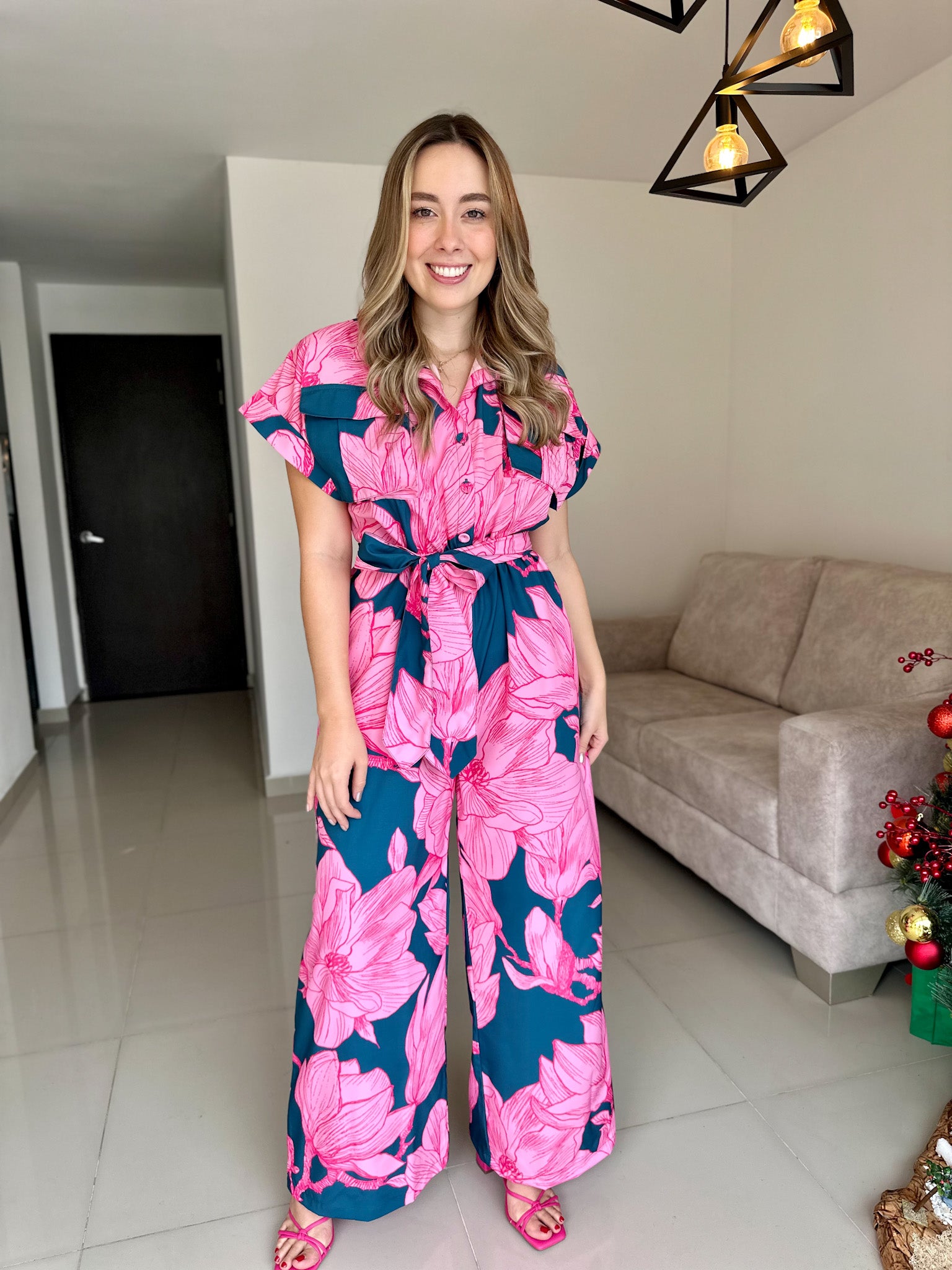 ENTERIZO PARIS PRINT ROSA