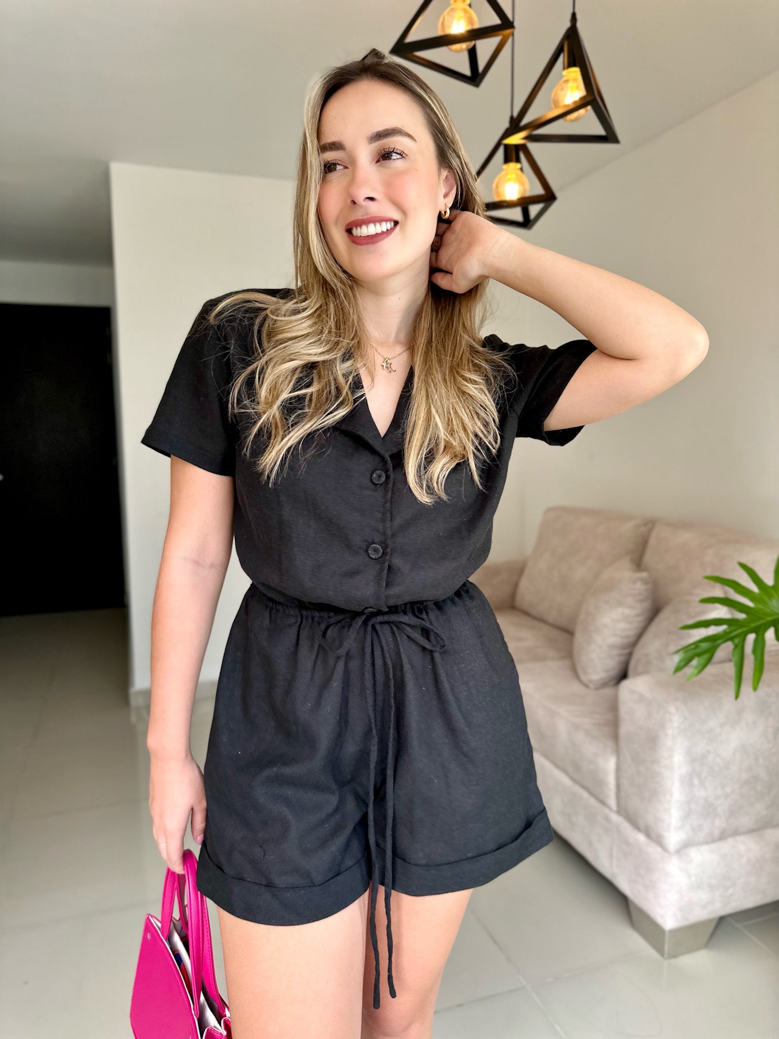 ENTERIZO FLORENCIA UNICOLOR NEGRO