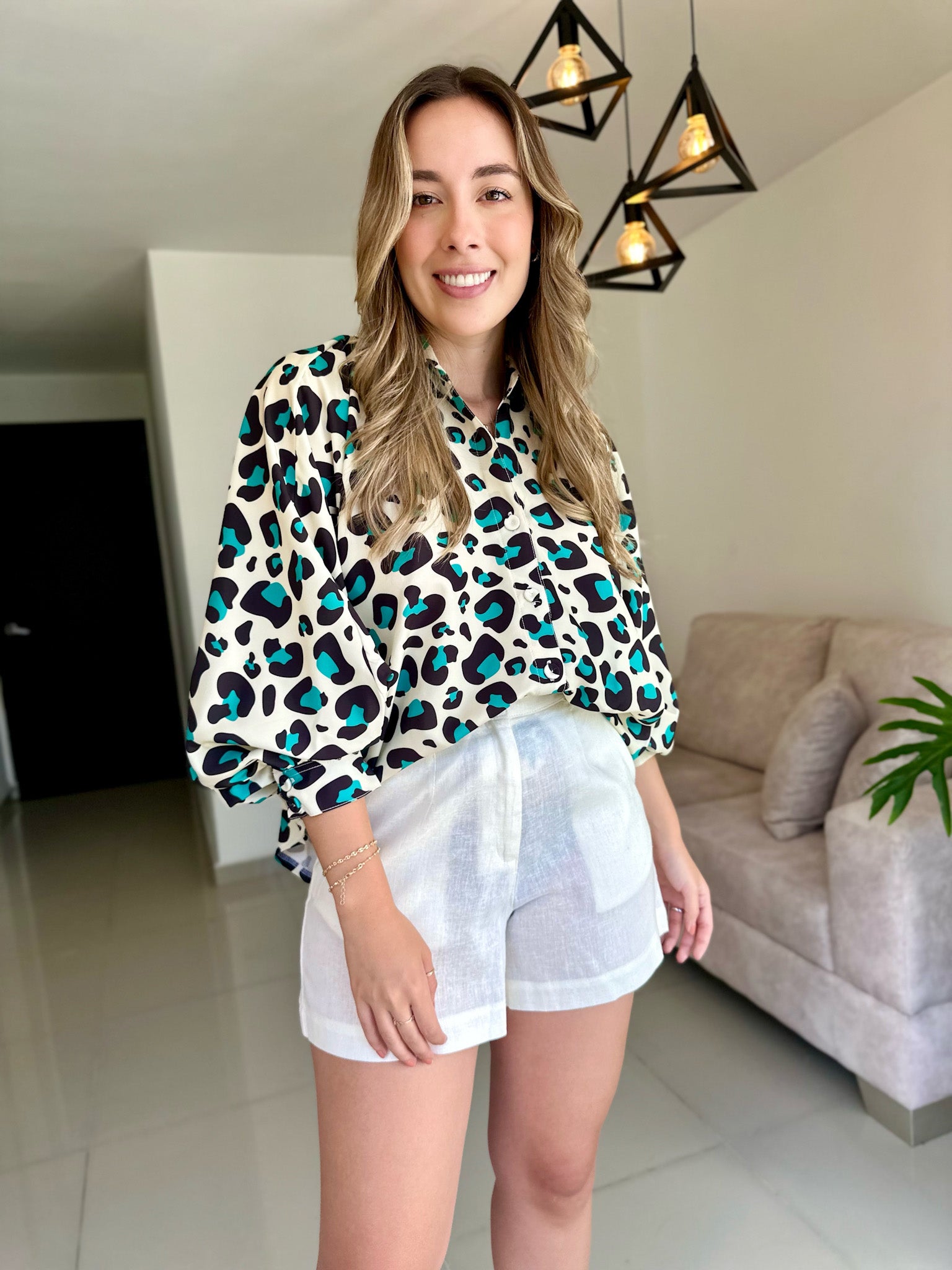 BLUSA MARTINA MINI PRINT VERDE